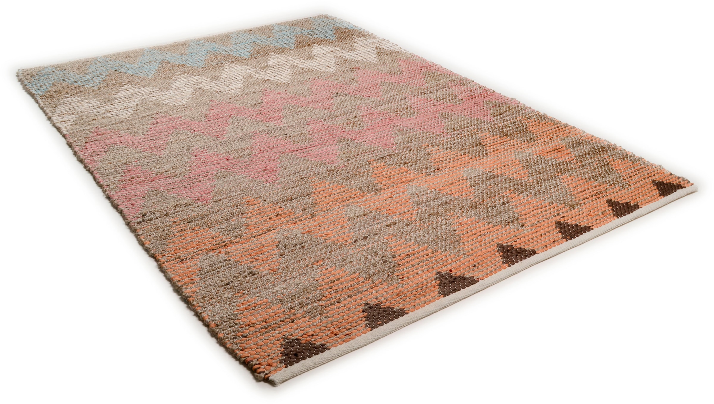 Teppich »Pastel Zigzag«, rechteckig, Flachgewebe, handgewebt, Material: 60% Baumwolle,...