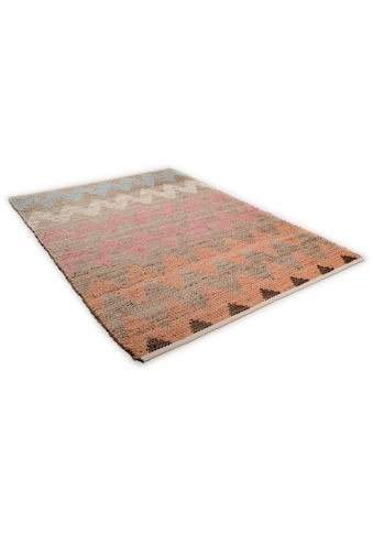 Teppich »Pastel Zigzag«, rechteckig, Flachgewebe, handgewebt, Material: 60% Baumwolle,...