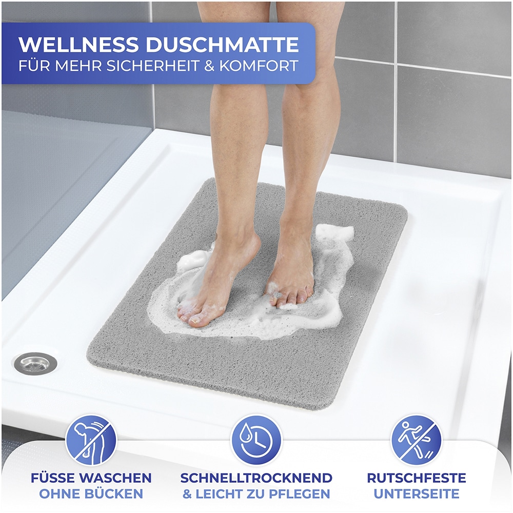 Maximex Duschmatte »Wellness«, schnell trocknend, Reinigung und Massage der Füße, rutschfester Netzboden, Wasserablauf