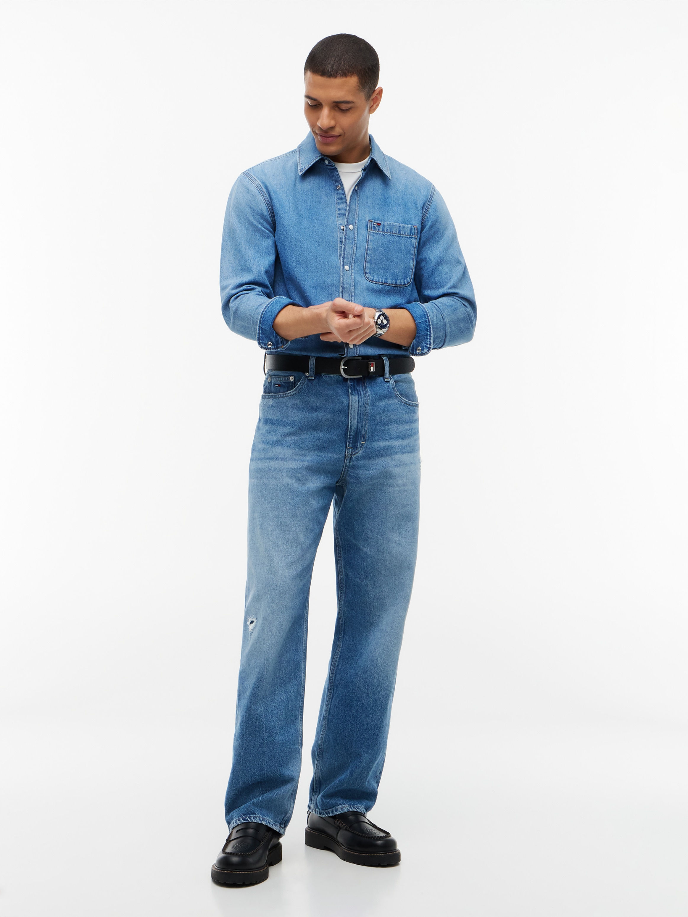 Tommy Jeans Jeanshemd »REGULAR SHIRT« Regular fit mit Hemdkragen