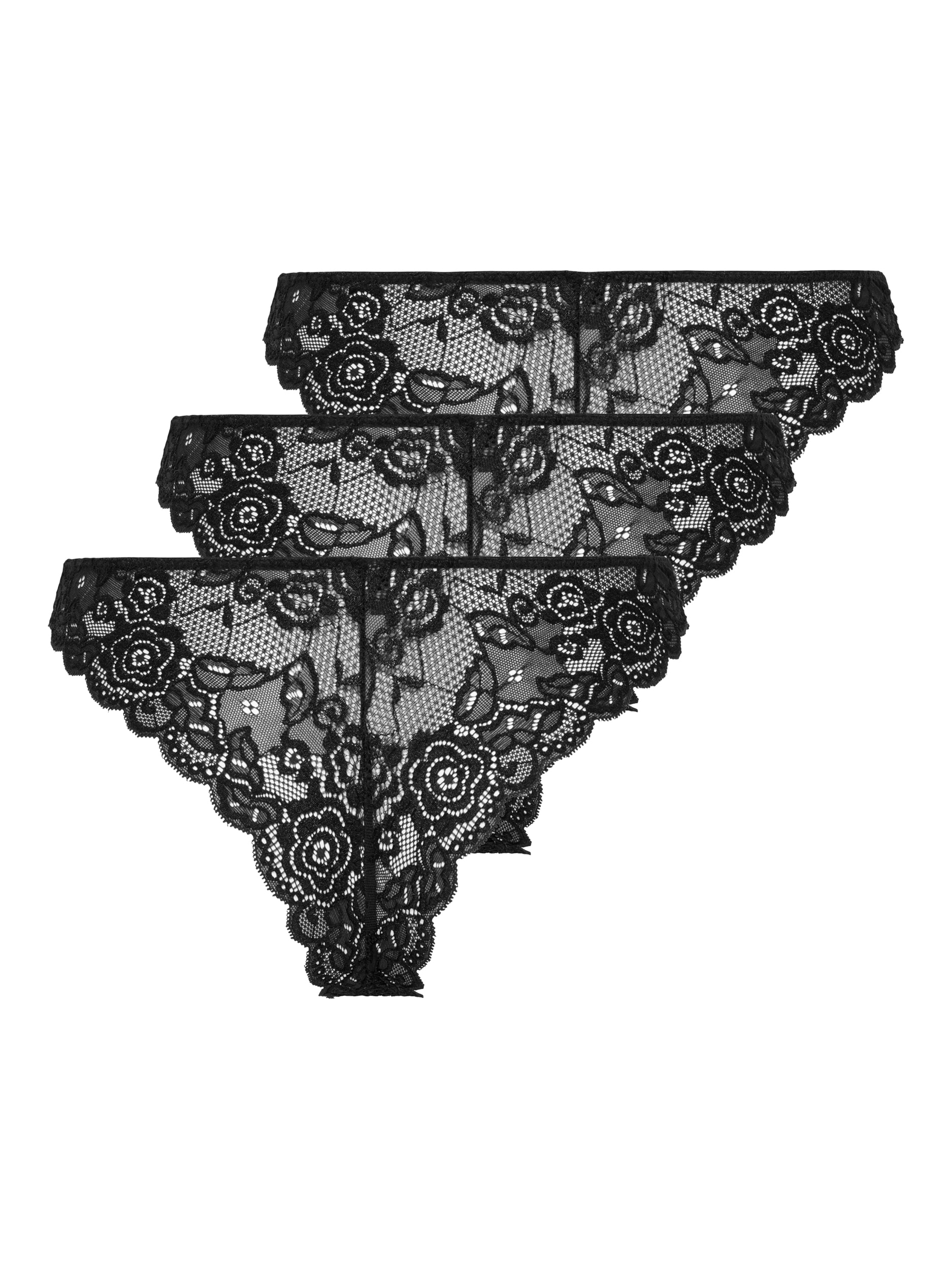 ONLY Brasilslip »ONLCHLOE LACE BRAZIL 3-PACK NOOS ACC«, (Packung, 3 St.)