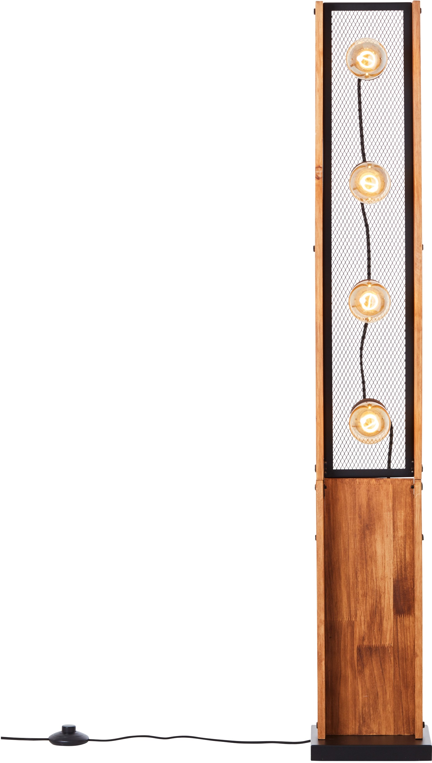 Brilliant Leuchten Stehlampe »Calandra«, 4 flammig-flammig, 125,5 x 20 x 20  cm, 4 x E27, Metall/Holz, schwarz/holz im OTTO Online Shop