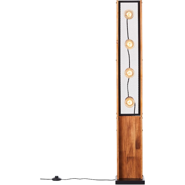 Brilliant Leuchten Stehlampe »Calandra«, 4 flammig-flammig, 125,5 x 20 x 20  cm, 4 x E27, Metall/Holz, schwarz/holz im OTTO Online Shop