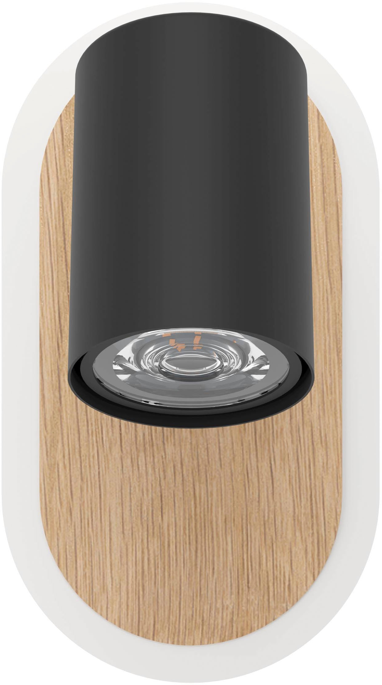 EGLO Deckenleuchte »Rimbocchi Wandleuchte, Metall und Holz-Optik, Spotbalken schwenkbar« LED-Modul 1 Stk. Warmweiß Spot - L18 x B10 x H15 cm - schwarz, braun - 7W inkl.