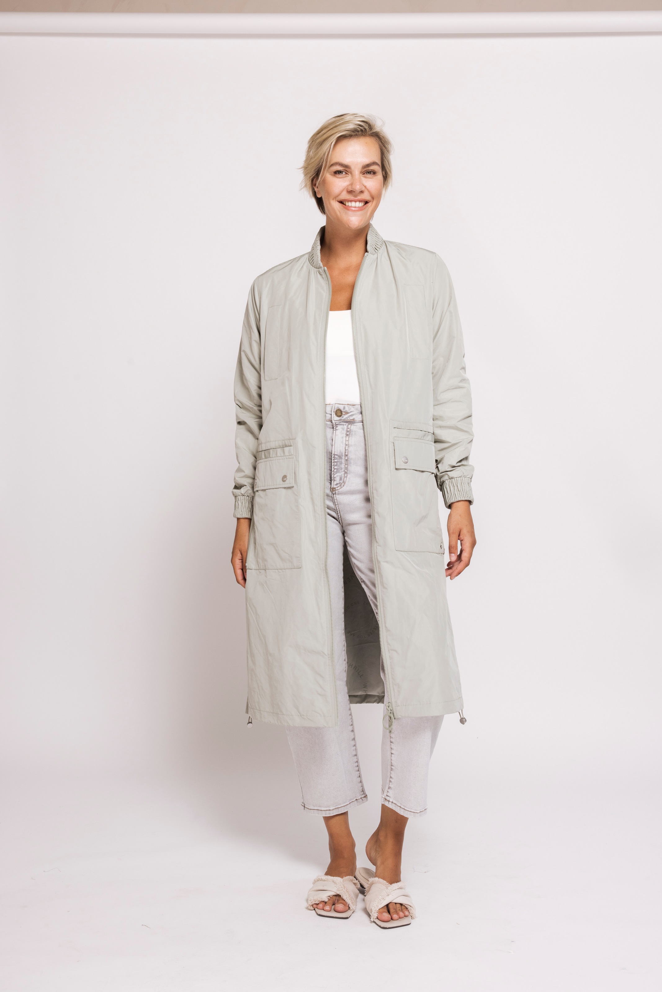 Zhrill Langmantel »ZHPANTA Mantel Bomberstyle« im Blouson-Look und mit Reißverschluss