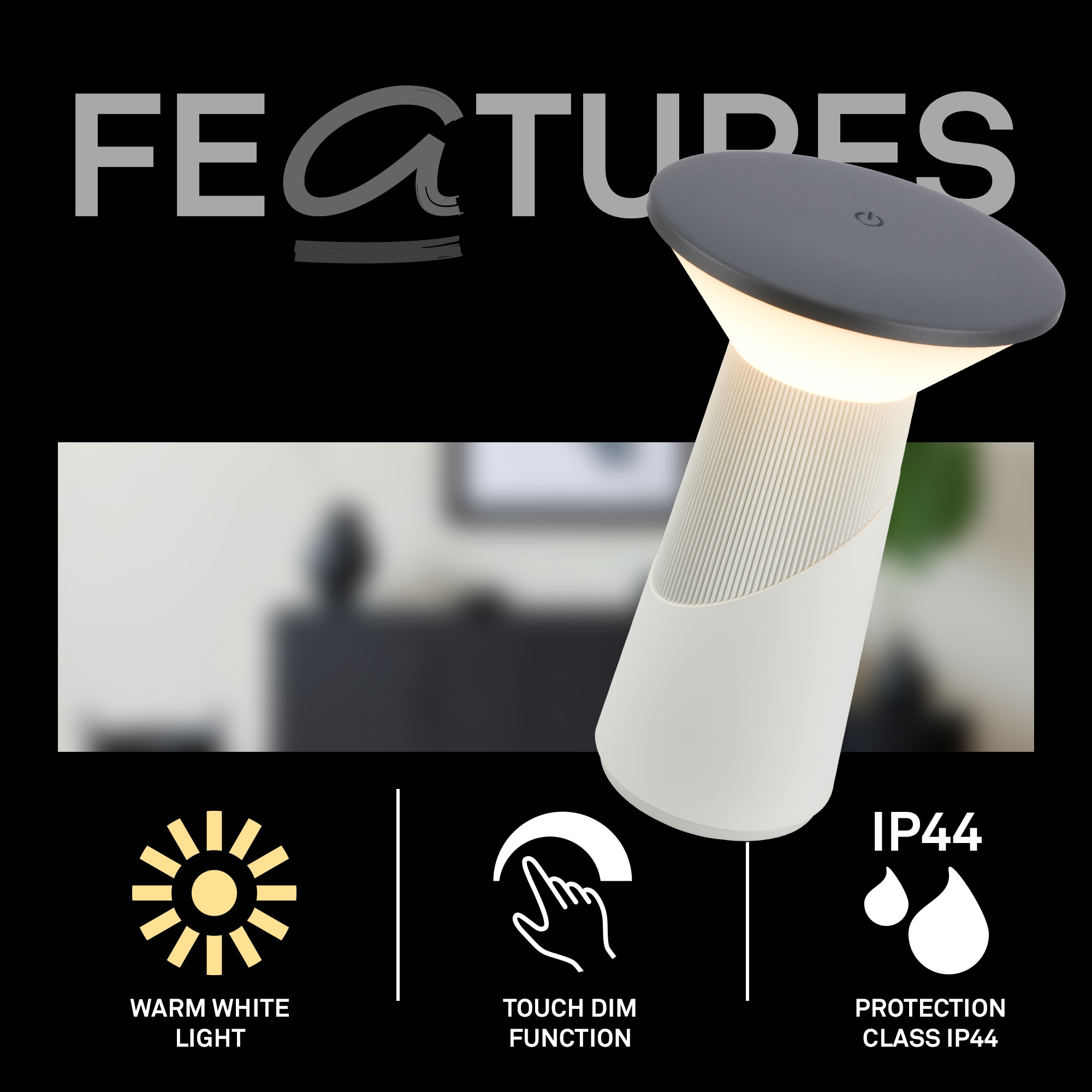 Briloner Leuchten LED Tischleuchte »PILIA« LED-Board 1 Stk. Warmweiß 15x24 cm, Akku tauschbar, Indoor/Outdoor, Wohnzimmer, Balkon