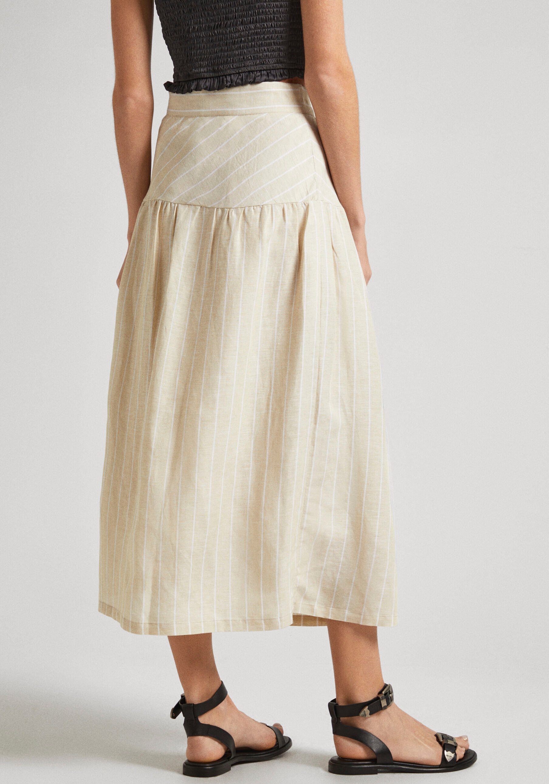 Pepe Jeans Midirock »EFFIE«, aus sommerlichem Leinenmix