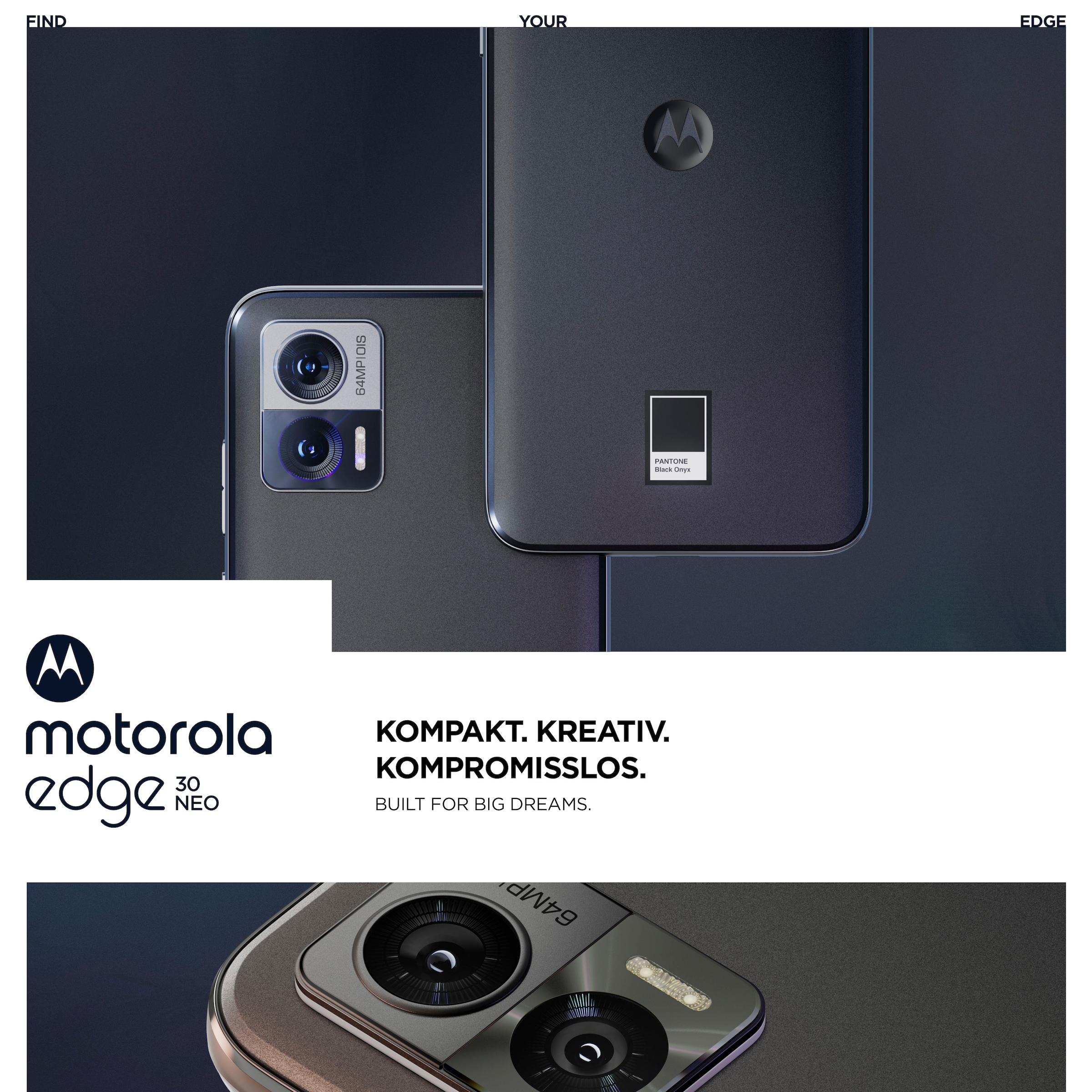 schwarz, cm/6,3 MP 64 30 Speicherplatz, 256 jetzt GB 256 kaufen GB«, Motorola Kamera bei OTTO 16 »Edge Neo Zoll, Smartphone