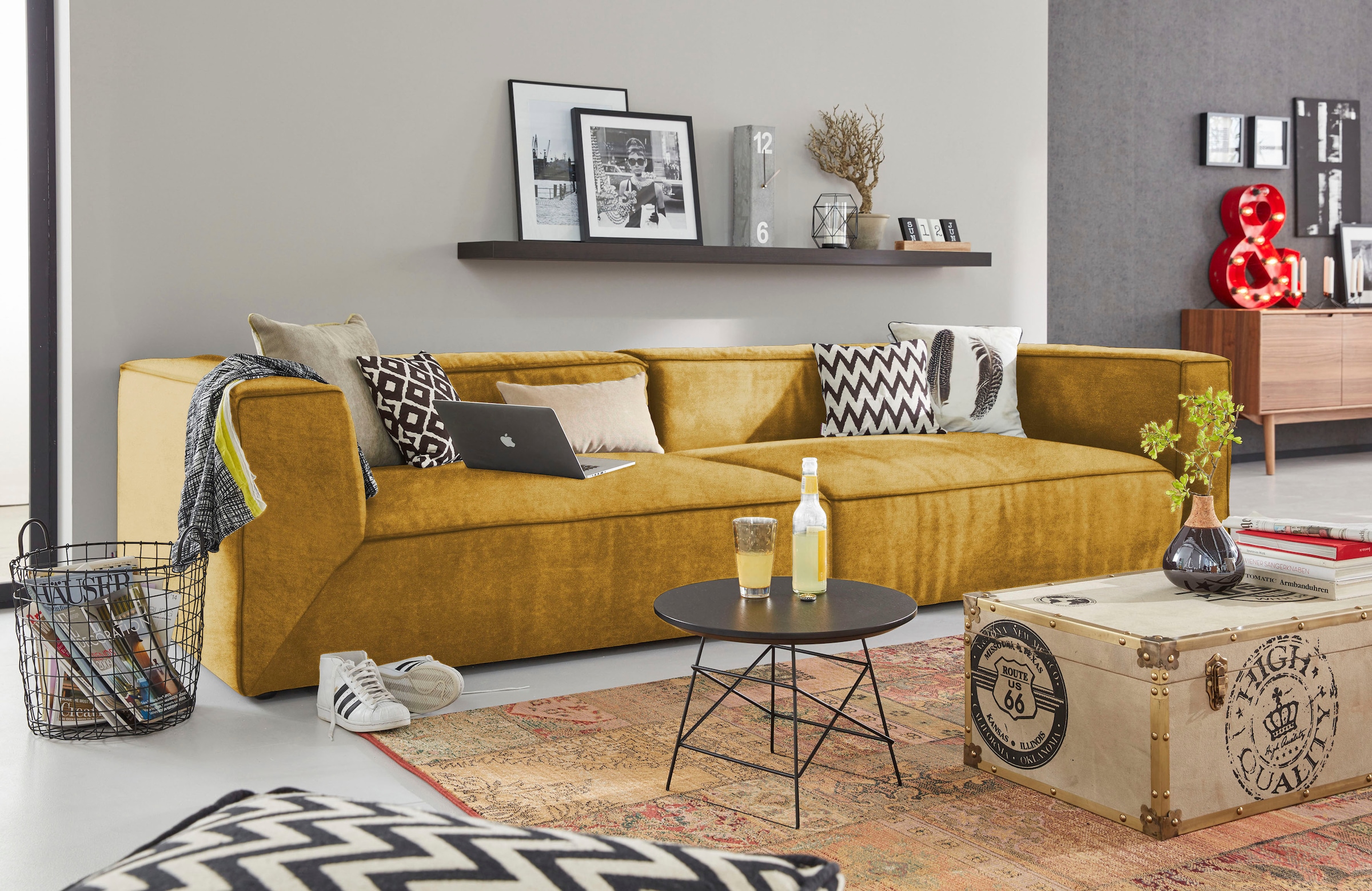 TOM TAILOR HOME Big-Sofa »BIG CUBE«, in 2 Breiten, wahlweise mit Sitztiefenverstellung, Tiefe 129 cm