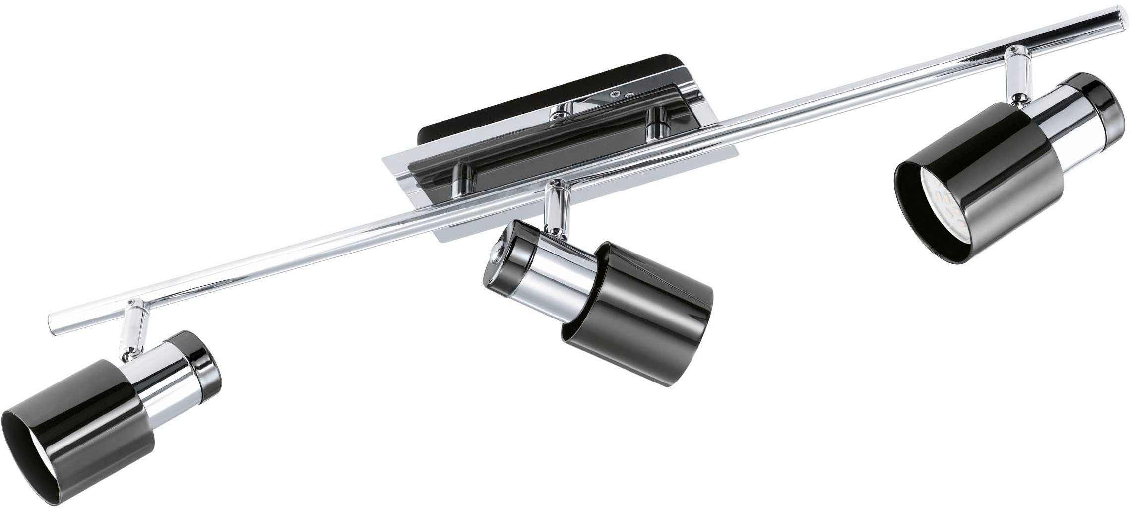 EGLO Deckenleuchte »Davida 1 Deckenlampe, Deckenspot aus Metall, Wohnzimmerlampe, GU10« GU10 1 Stk. Spot - L58 x B7 cm - nickel-nero - 3X4,6W inkl.