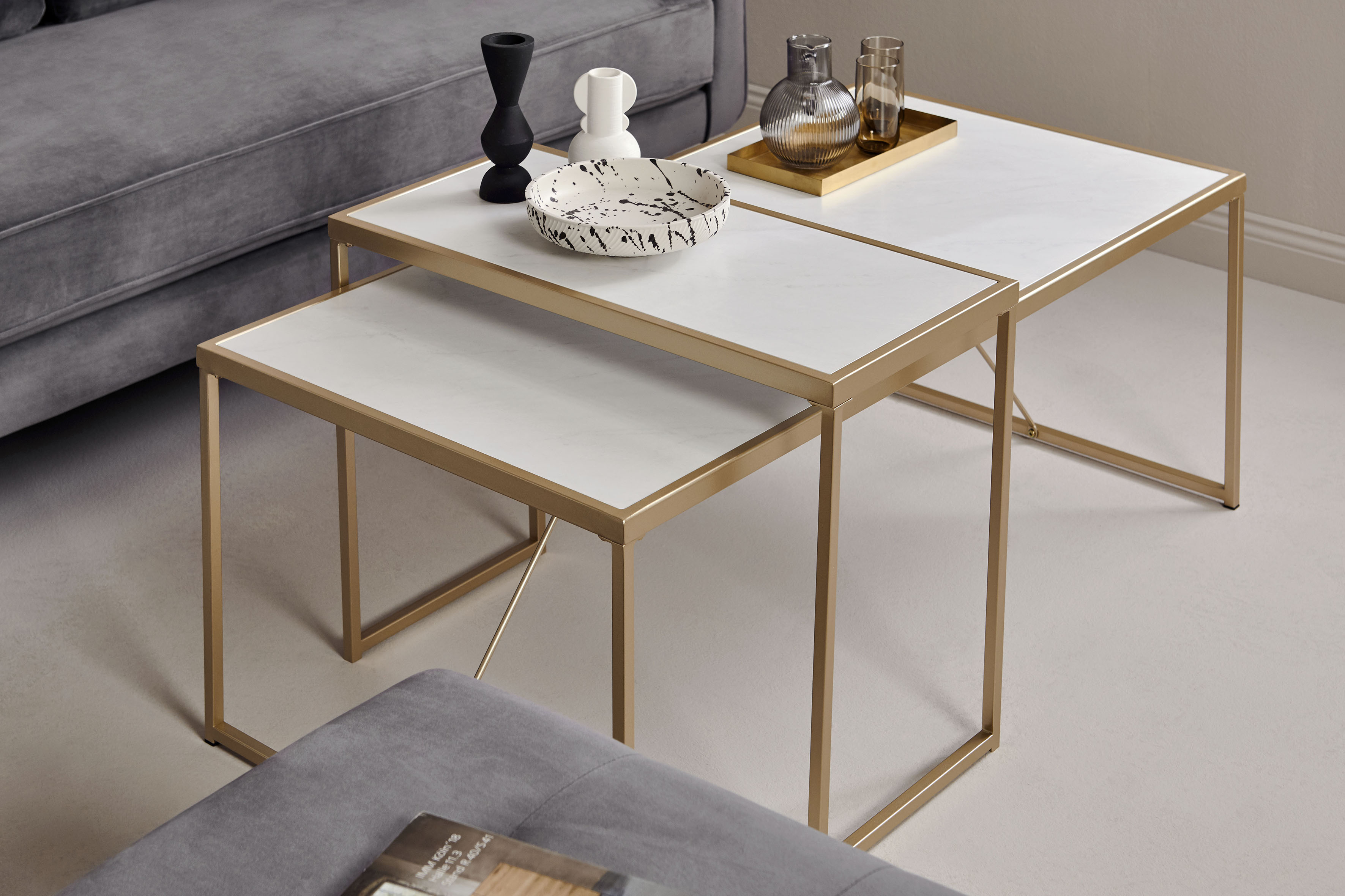 Couchtisch »GLAM COFFEE SET«, (2 St.), Couchtisch, Beistelltisch, Nachttisch in...