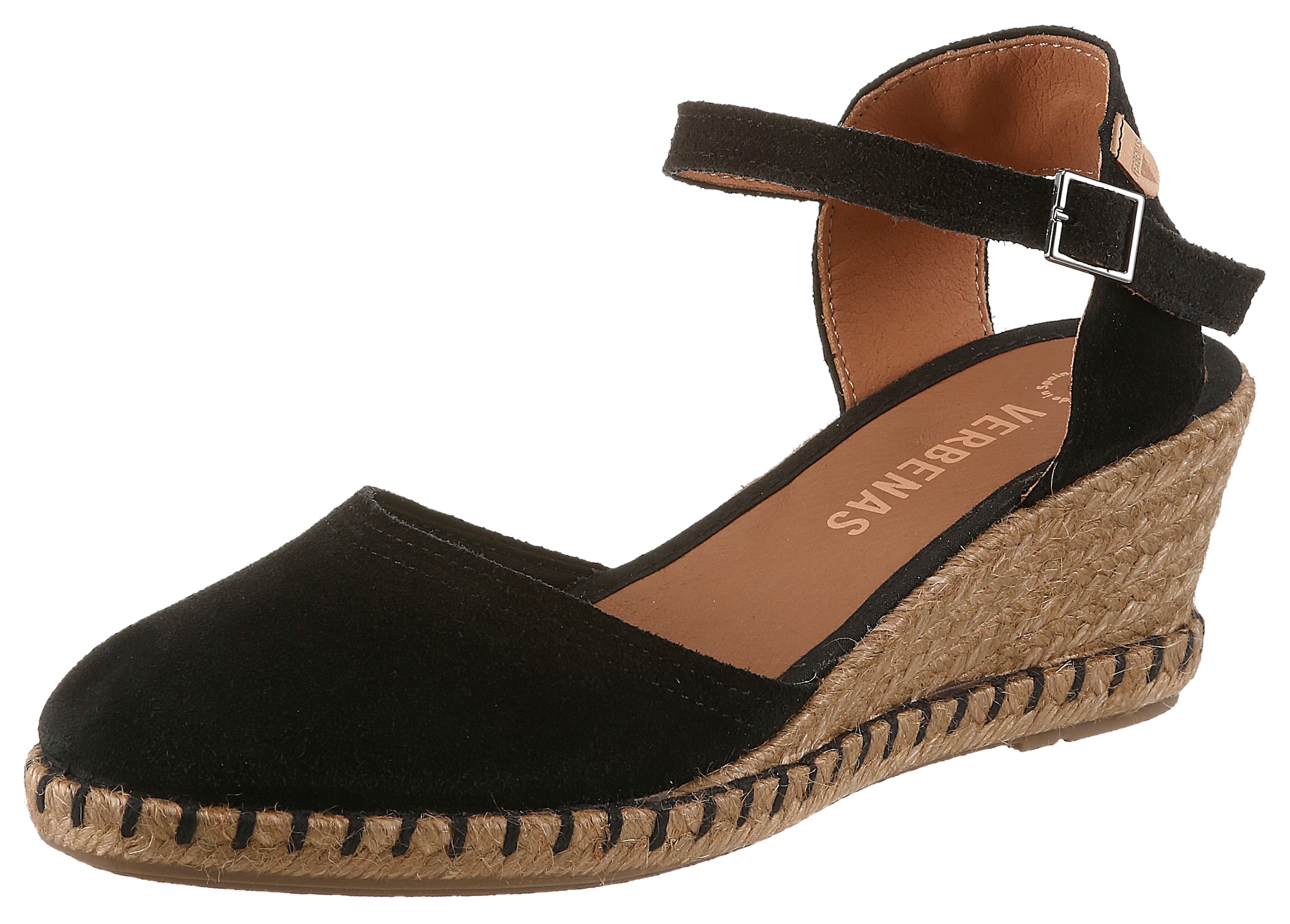 VERBENAS Slingpumps  Keilsandalette, Sommerschuh, Urlaubsschuh mit Bastbesatz