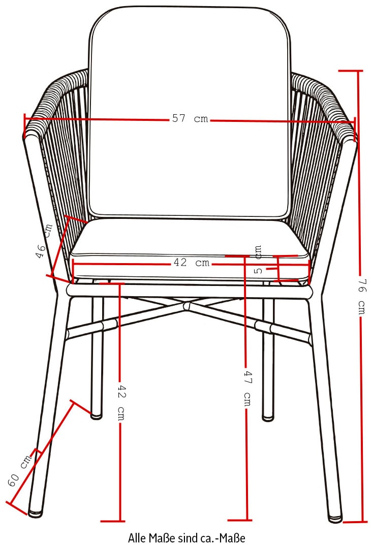 Destiny Gartenlounge-Sessel »LIMONE« 6 Stk. tlg. 2 Sessel  inkl. Sitz- und Rückenauflagen
