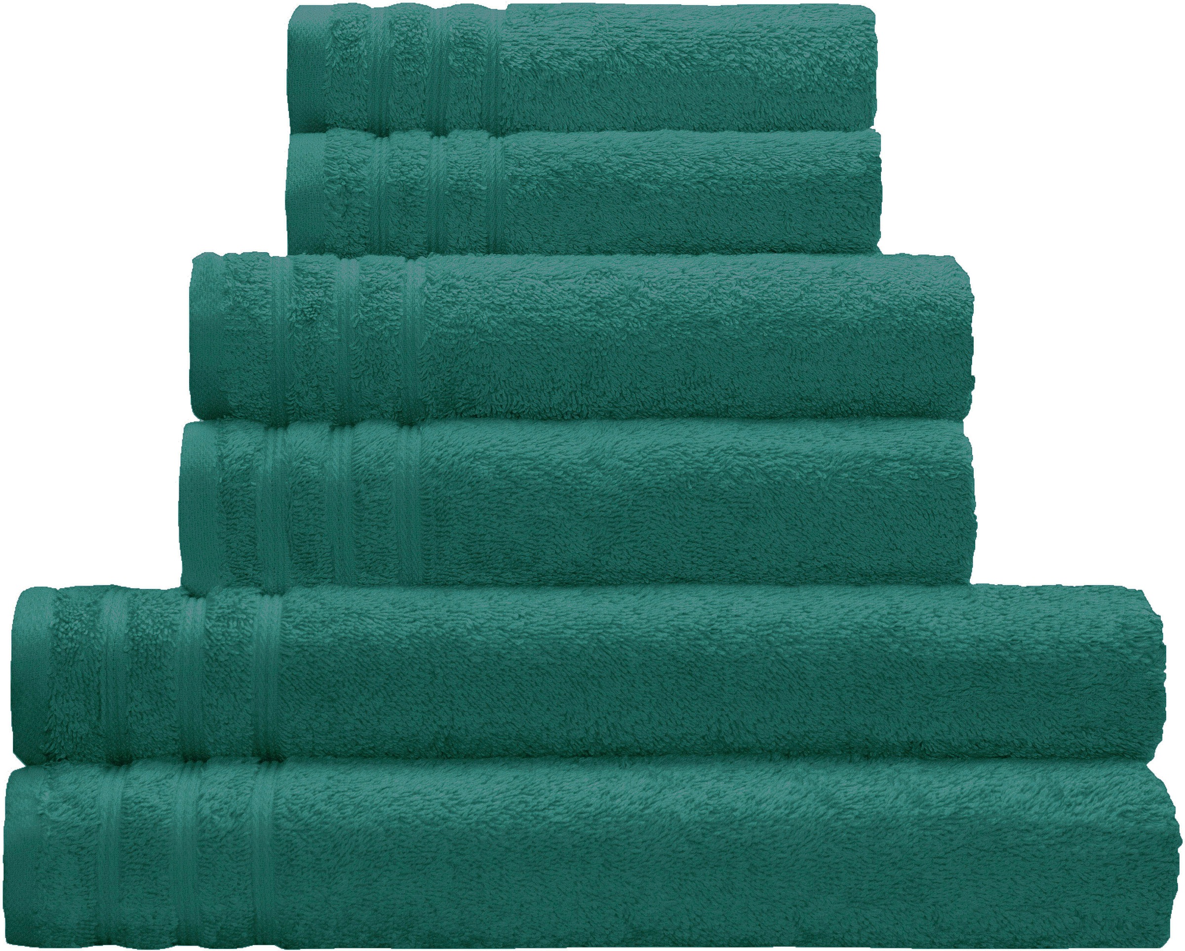Kleine Wolke Duschtuch »Royal, 1 Stück (70/140 cm)«, (1 St., Badetuch 70 x 140 cm), Uni Farben, mit Bordüre, weich, auch in verschiedenen Sets erhältlich