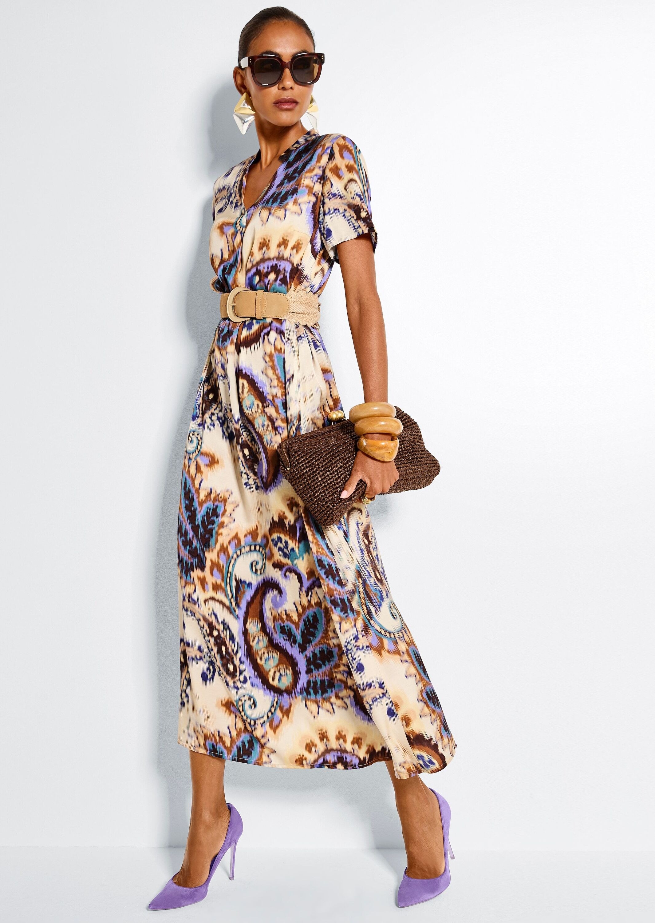 MADELEINE Midikleid »Maxikleid Druckkleid mit Paisley-Muster«