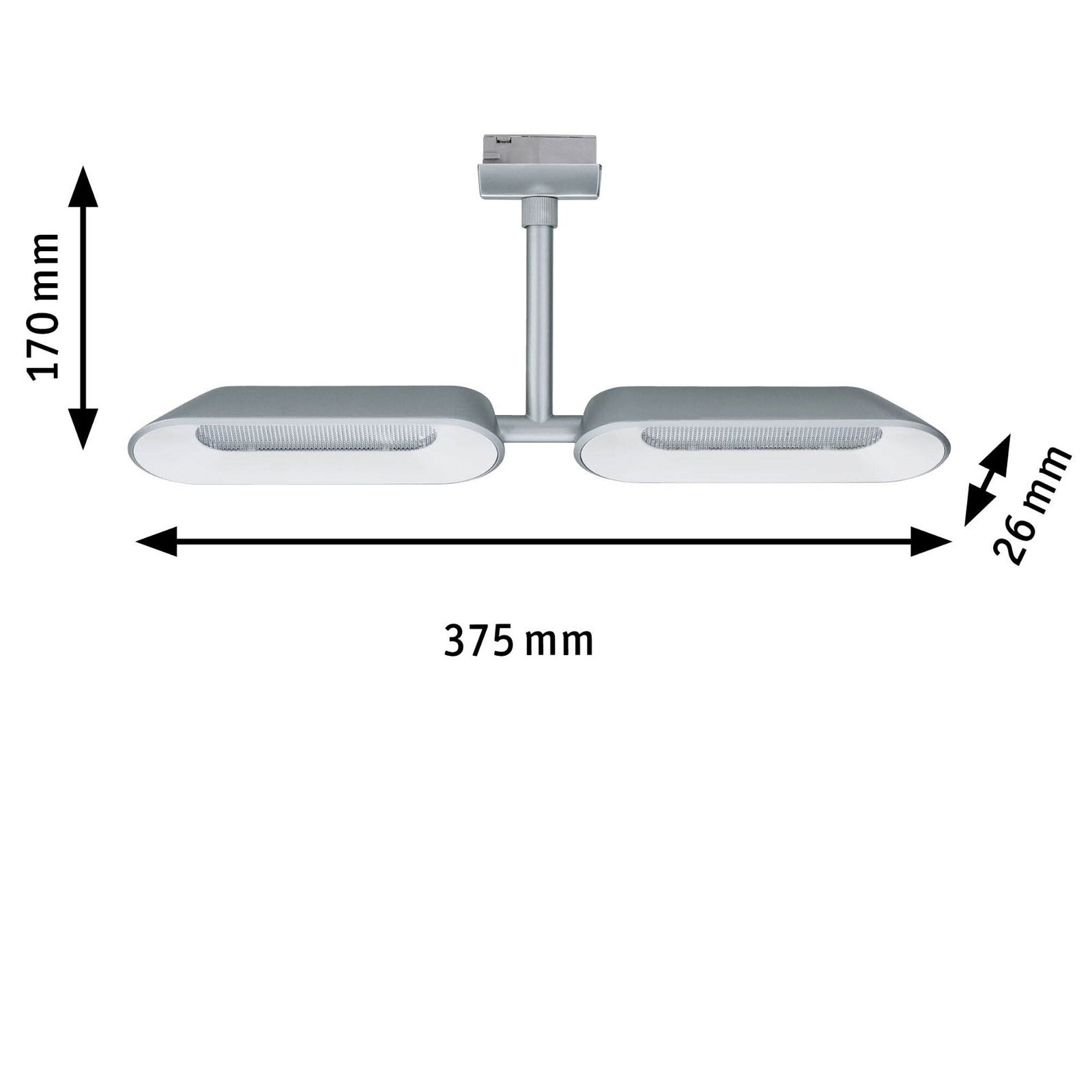 Paulmann Schienensystem-Leuchten »URail Schienenspot Dipper 2x650lm 2x8W 2700K 230V Chrom matt, Weiß«, dimmbar, Einzelspot