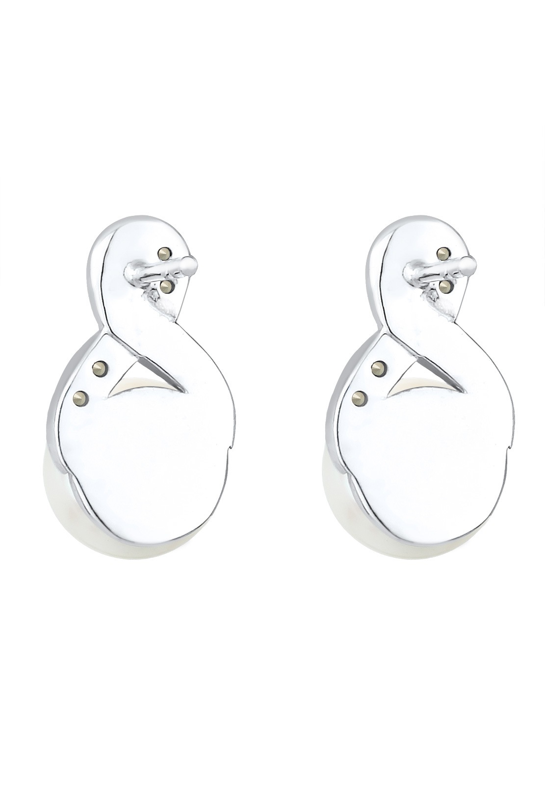 Elli Paar Ohrstecker »Ohrringe Infinity Glas Kristalle Weiß 925 Sterling Silber«