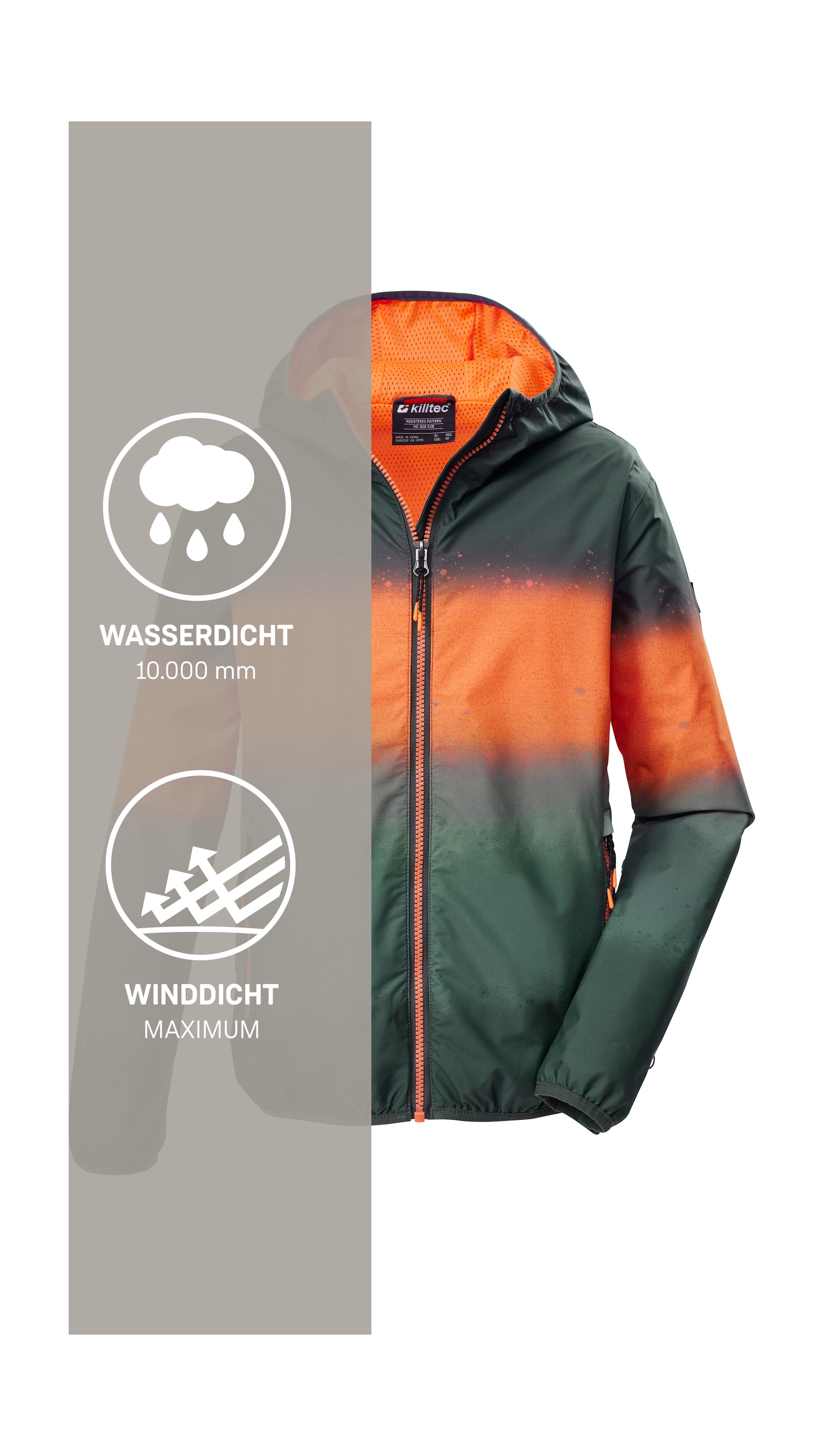 Killtec Funktionsjacke »KOS 144 BYS JCKT« Wind- und wasserdichte Jungenjacke mit Farbverlauf-Print