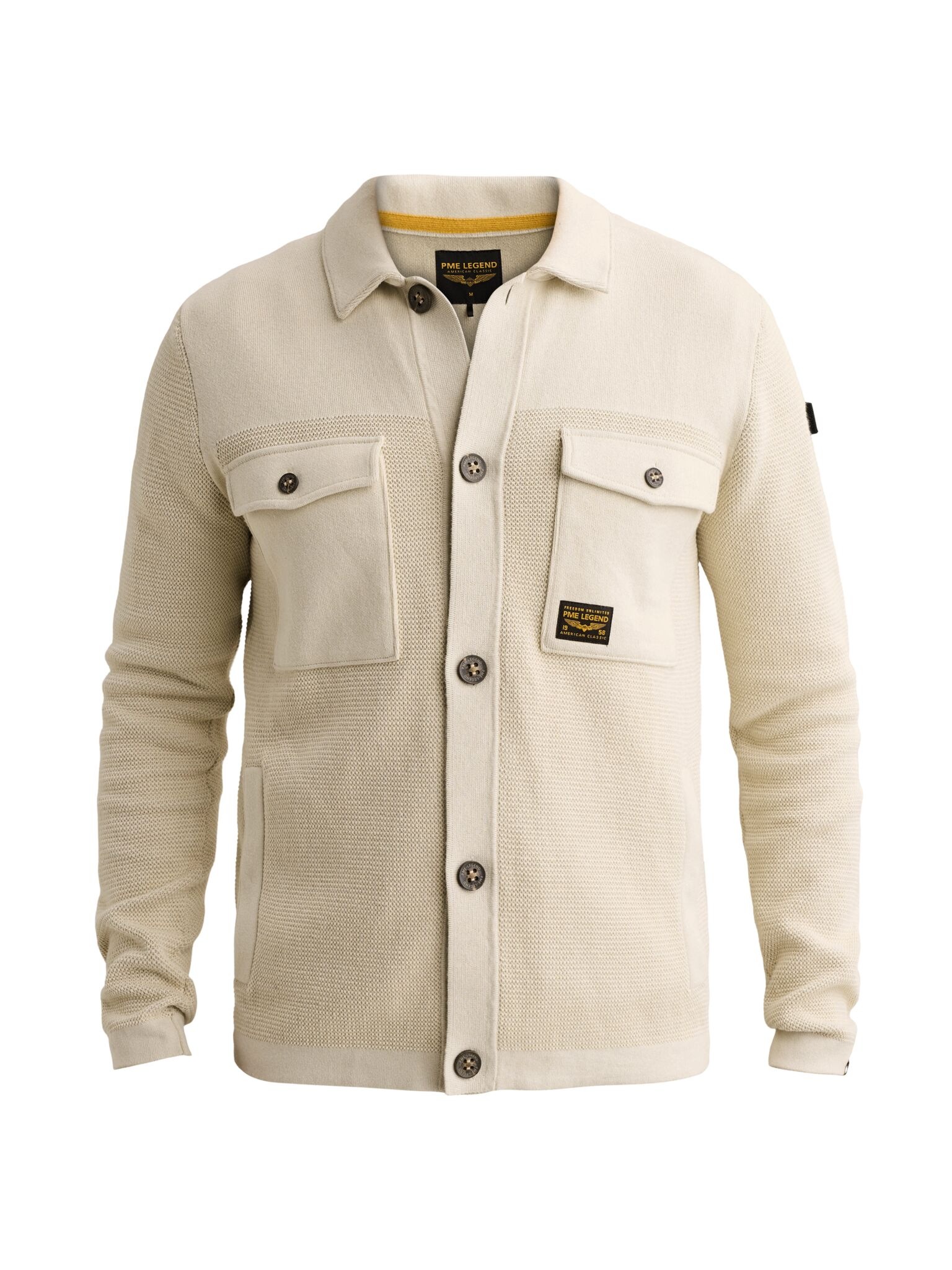 PME LEGEND Strickjacke Mustermix, aufgesetzte Brusttaschen