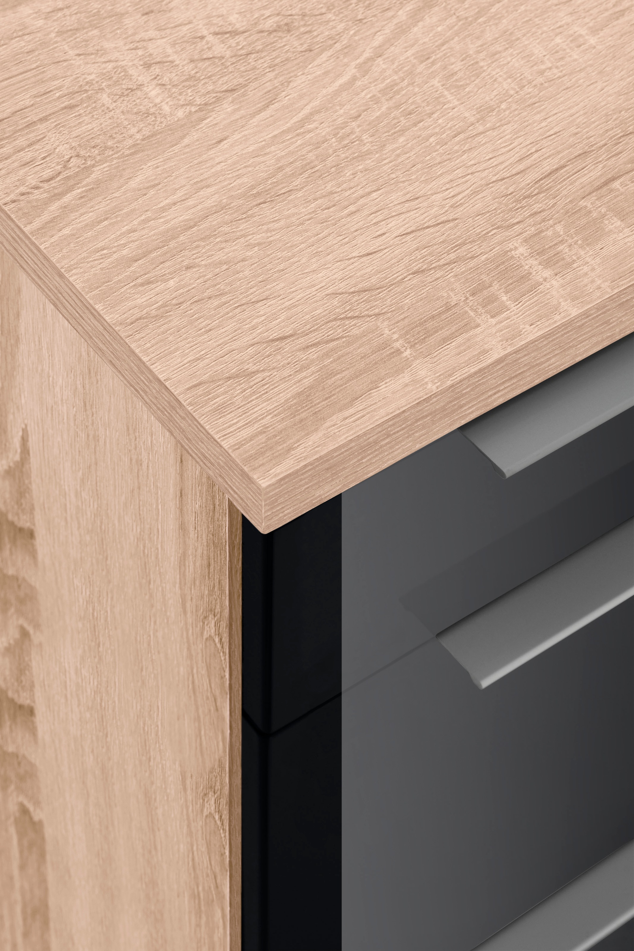 KOCHSTATION Küchenzeile »KS-Brindisi« Breite 270 cm, wahlweise mit E-Geräten, mit MDF-Fronten und Regal