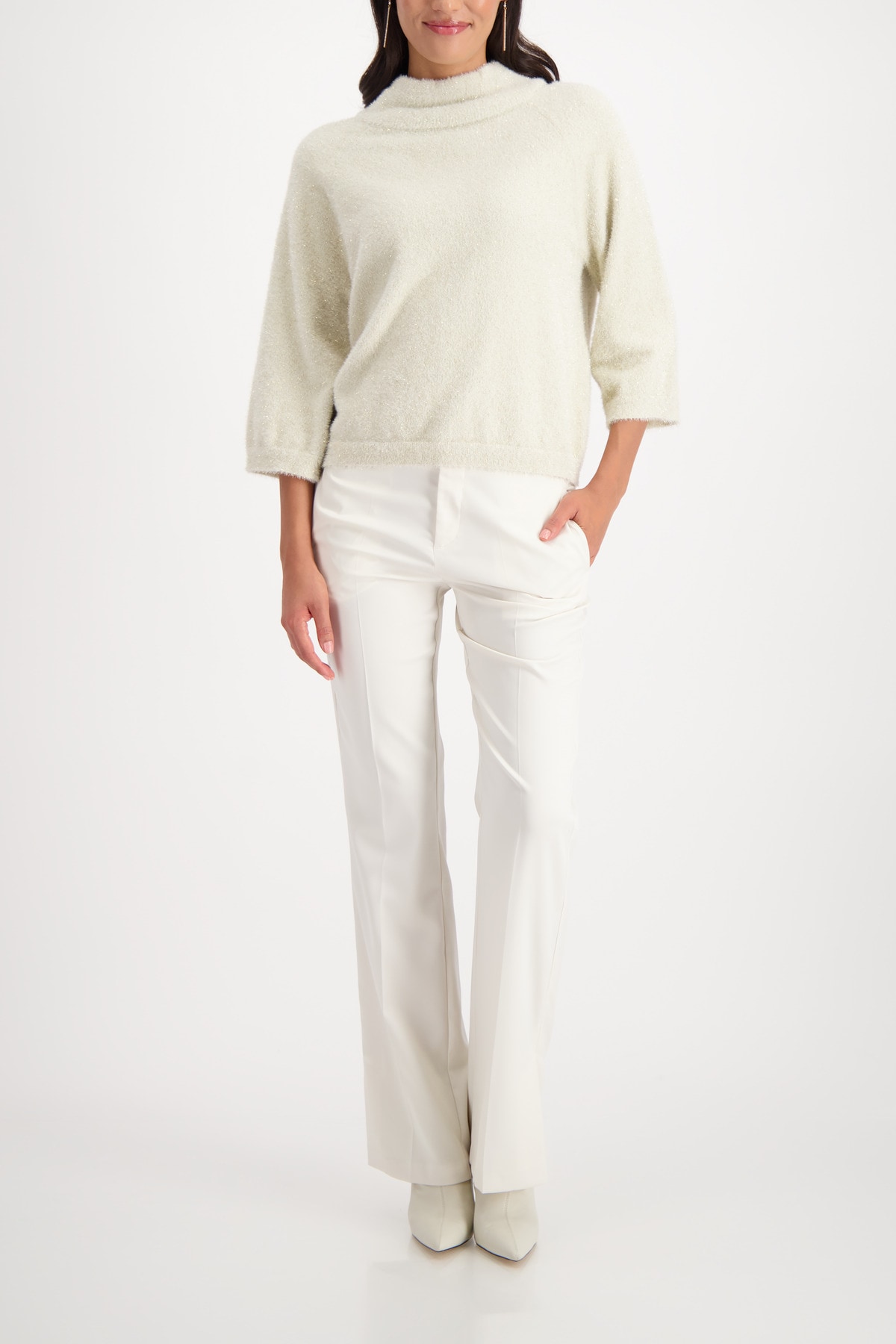 Monari Stehkragenpullover »Pullover Lurex« Regular fit mit Rundhalsausschnitt