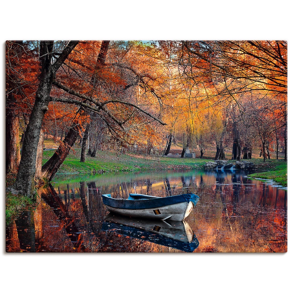 Artland Wandbild »Bunte Herbstlandschaft«, Boote & Schiffe, (1 St.)