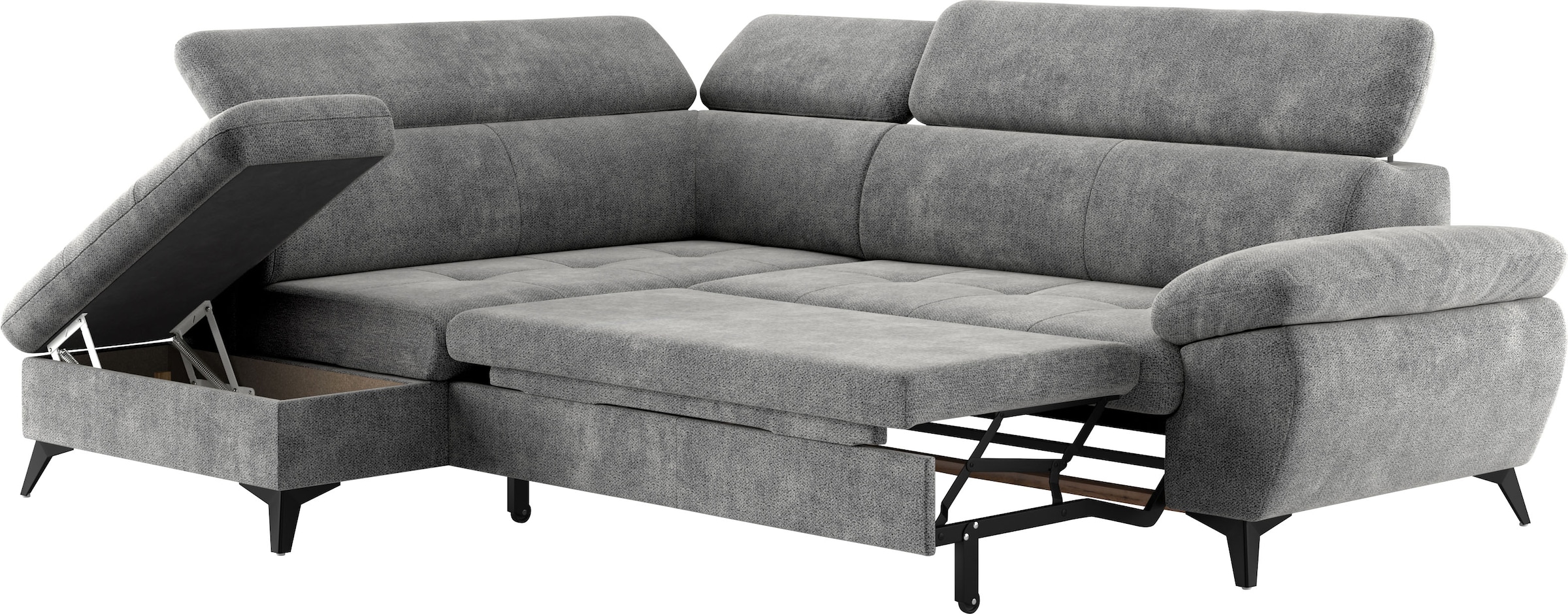 COTTA Ecksofa »Hudson L-Form«, mit Kopfteilverstellung, wahlweise mit Bettfunktion & Bettkasten
