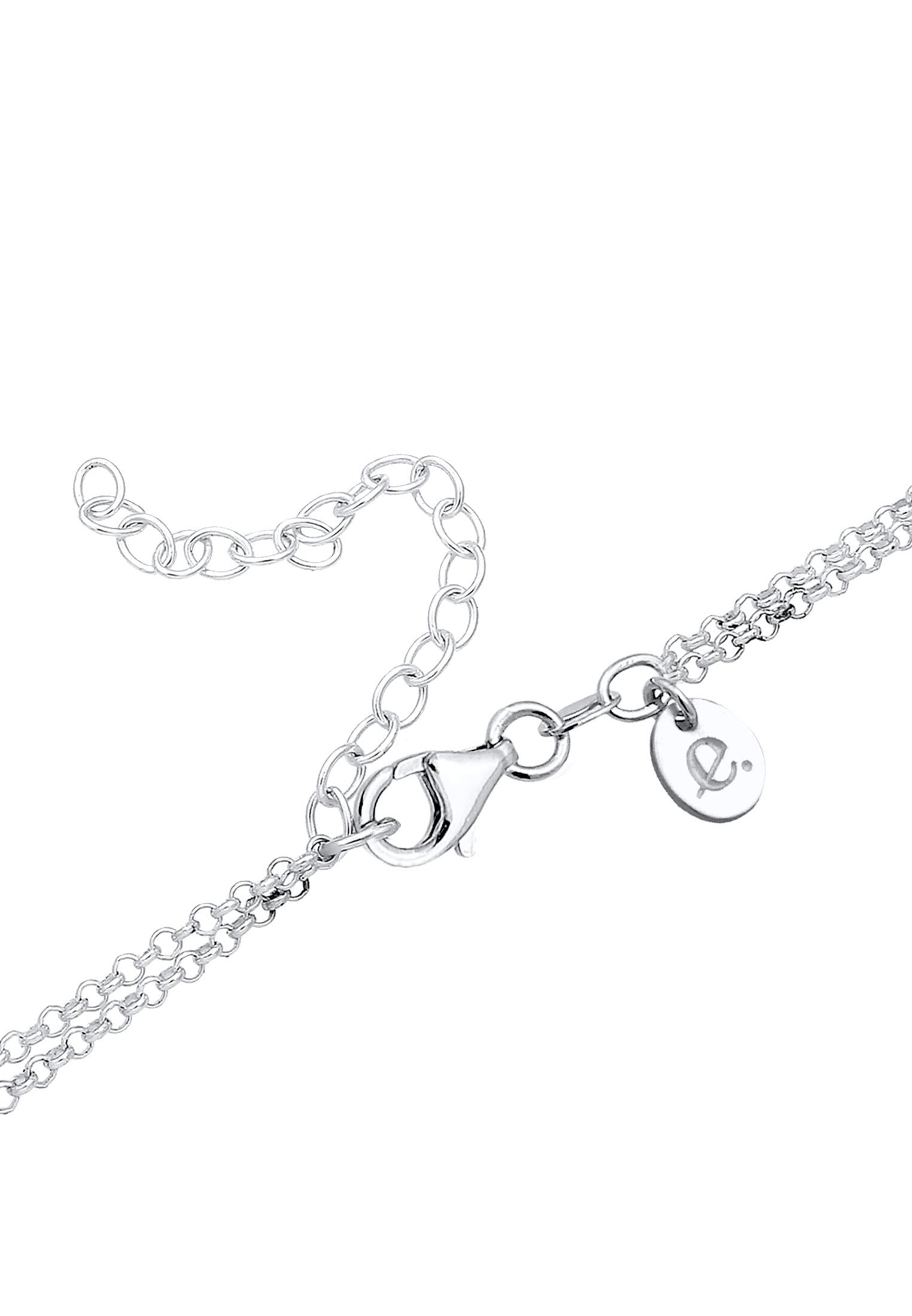 Elli Premium Silberkette »Halskette Layer Plättchen 925 Sterling Silver«
