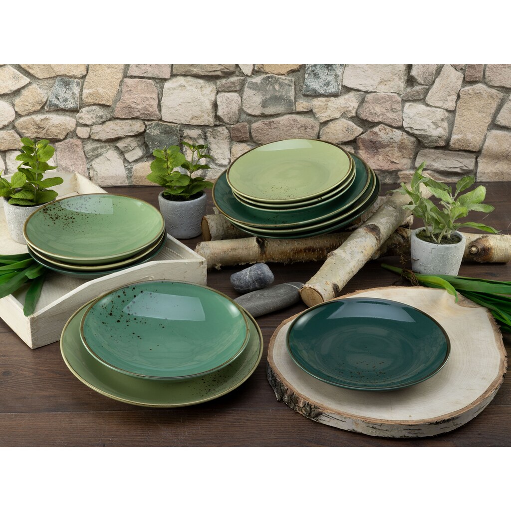 CreaTable Tafelservice »Geschirr-Set NATURE COLLECTION«, (Set, 12 tlg., Teller Set für 4 Personen)