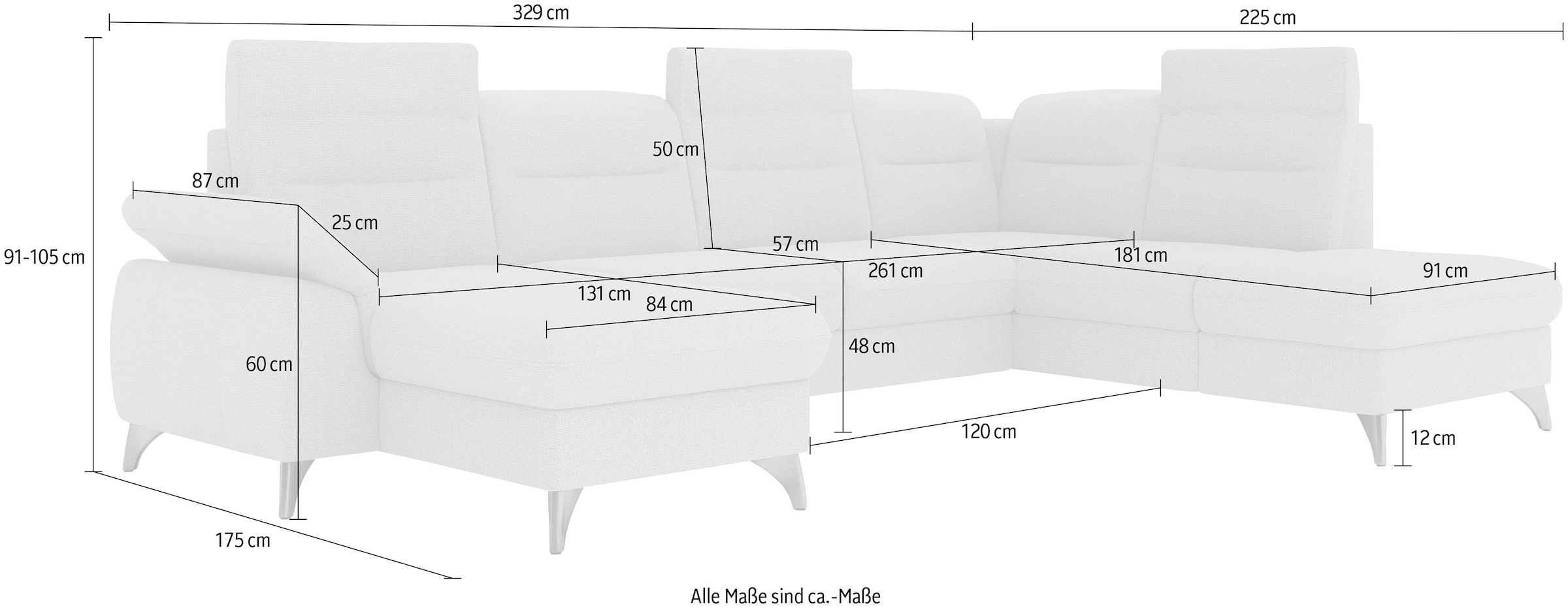 sit&more Wohnlandschaft »Astoria U-Form«, wahlweise mit motorischer Relaxfunktion