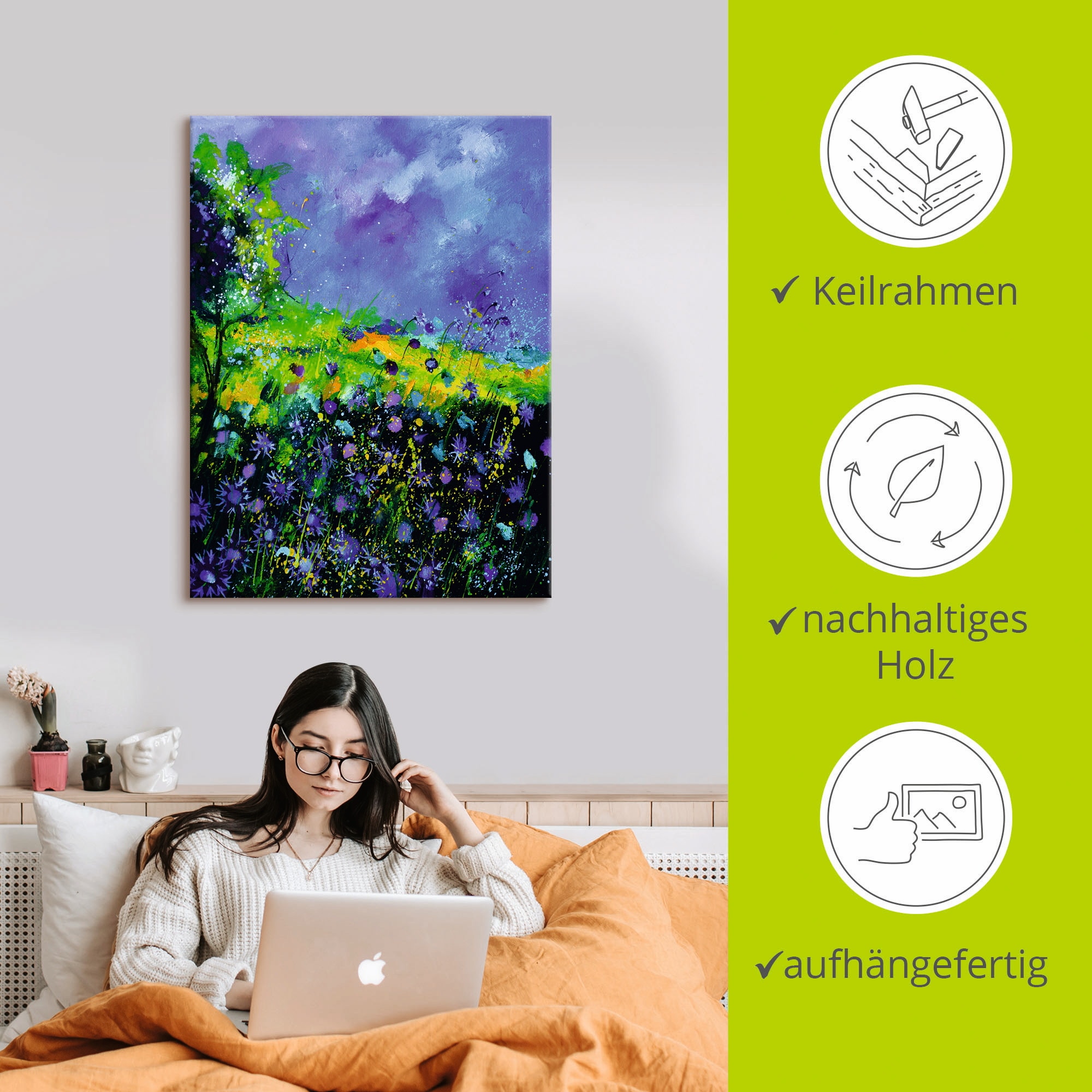Artland Wandbild »Wilde Blumen«, Blumenwiese, (1 St.), als Leinwandbild, Poster in verschied. Größen