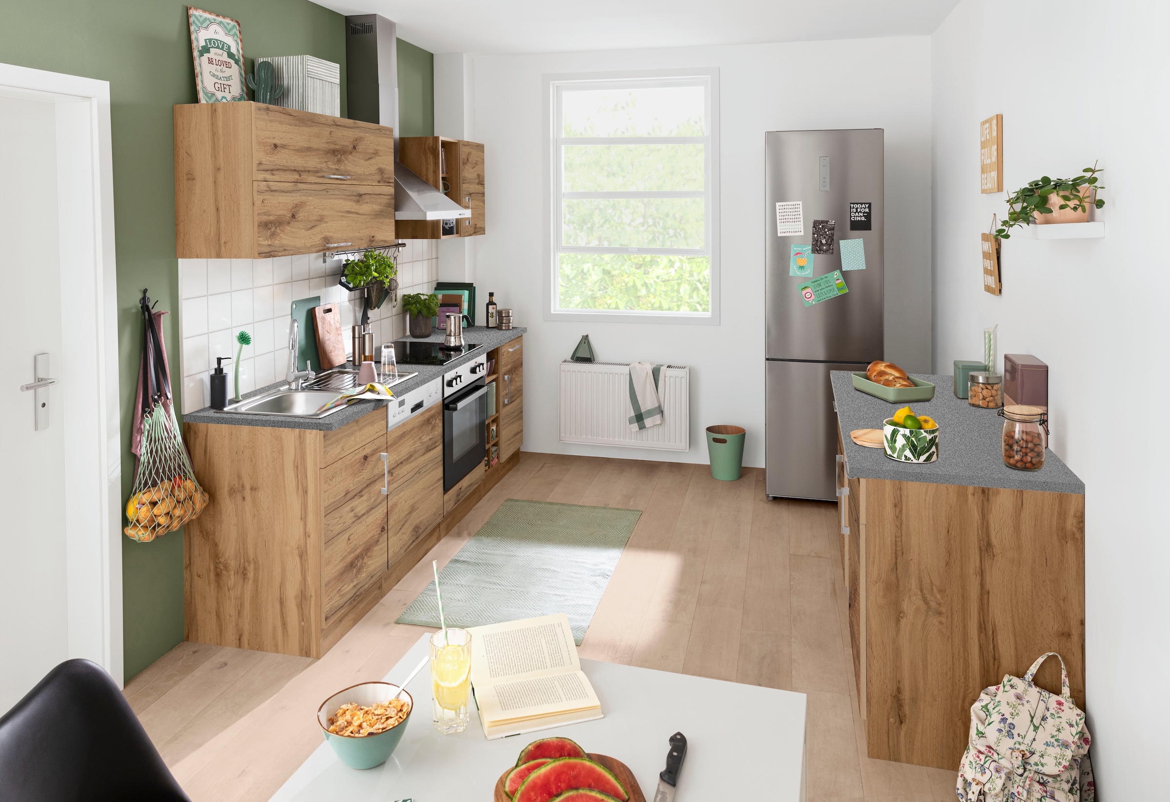 KOCHSTATION Unterschrank »KS-Colmar« 150 cm breit, 2 Schubkästen, 2 Türen, 6 Fächer, für viel Stauraum