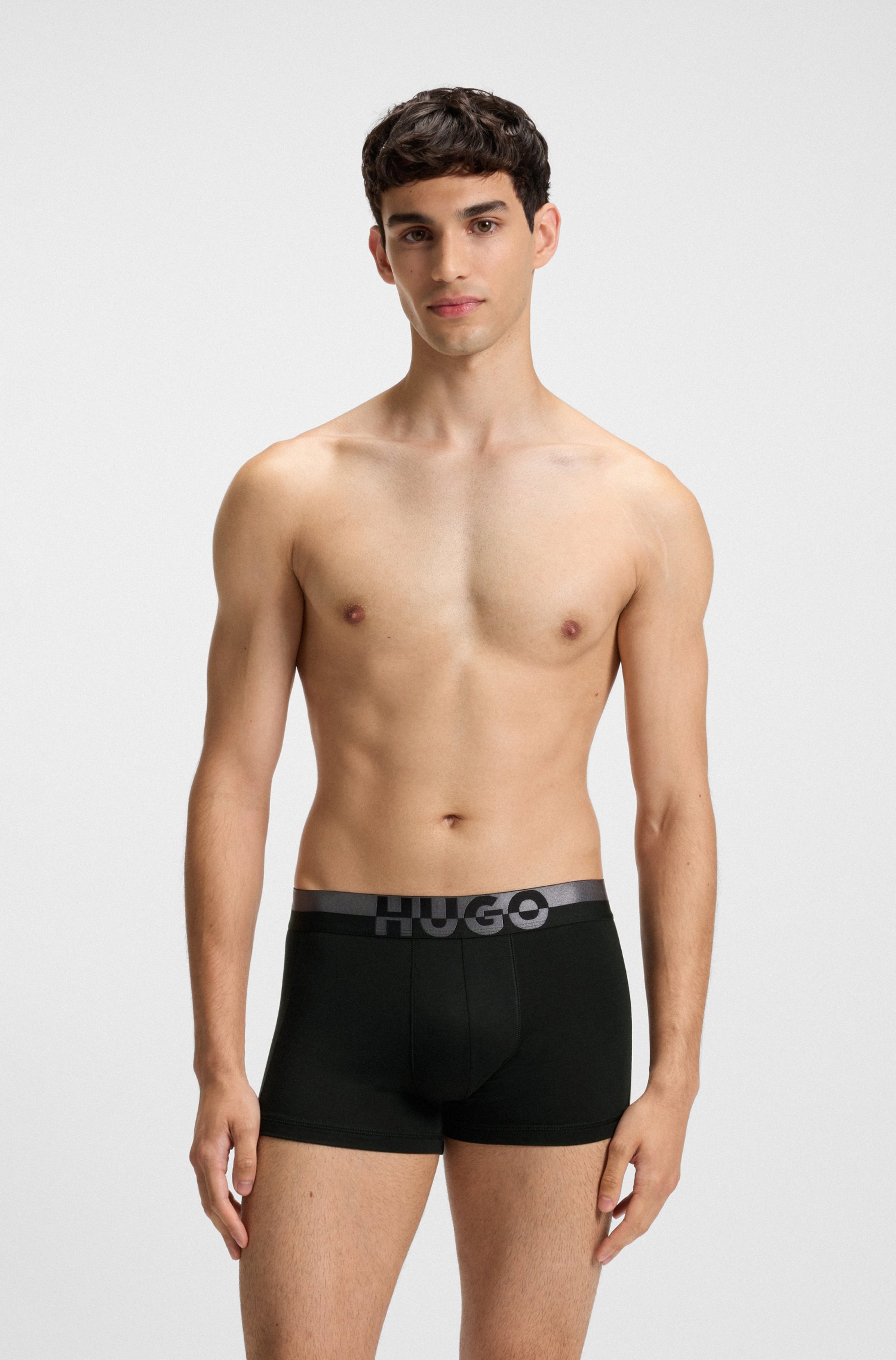 HUGO Underwear Boxershorts »TRUNK TR. SPLIT LOGO«, (3 St.), enganliegend, kurzes Bein