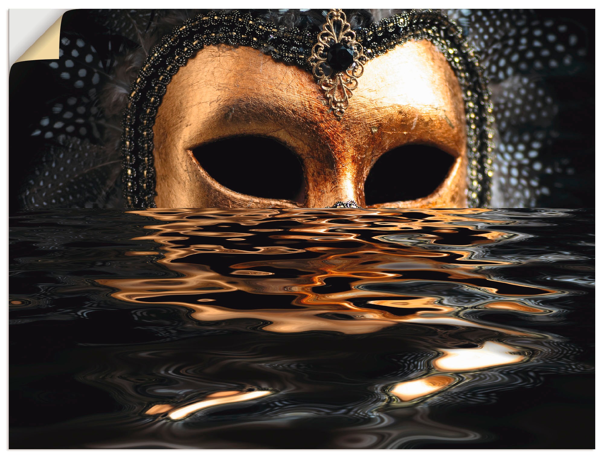 Größen Shop Maske oder Online Wandaufkleber versch. Poster (1 »Venezianische Leinwandbild, Alubild, im mit Karneval, OTTO in als Artland Wandbild Blattgold«, St.),
