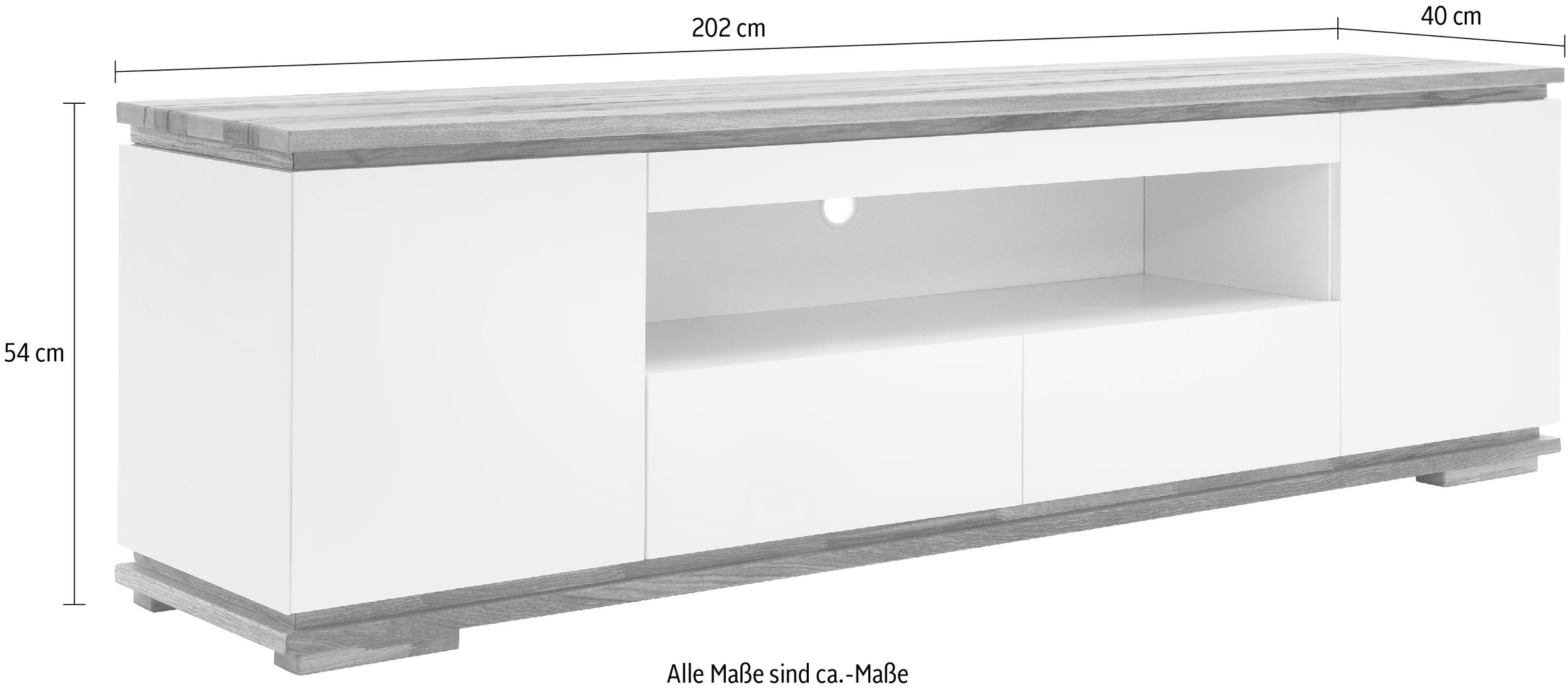 MCA furniture Lowboard »Chiaro«, Breite ca. 202 cm