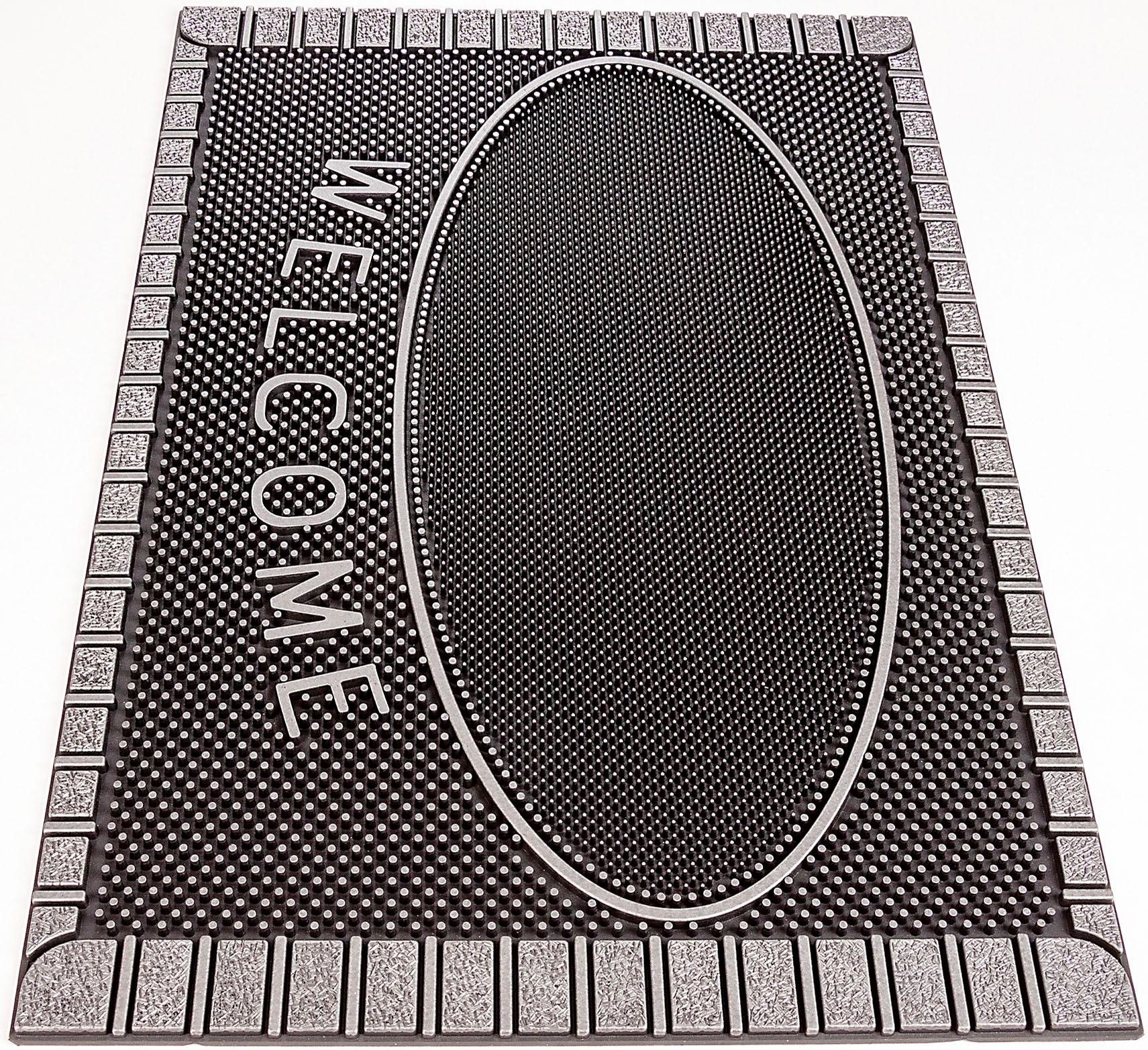 Home2Fashion Fußmatte »SC Clean Welcome«, rechteckig, 8 mm Höhe, Schmutzfangmatte, mit Spruch, robust, In- und Outdoor geeignet