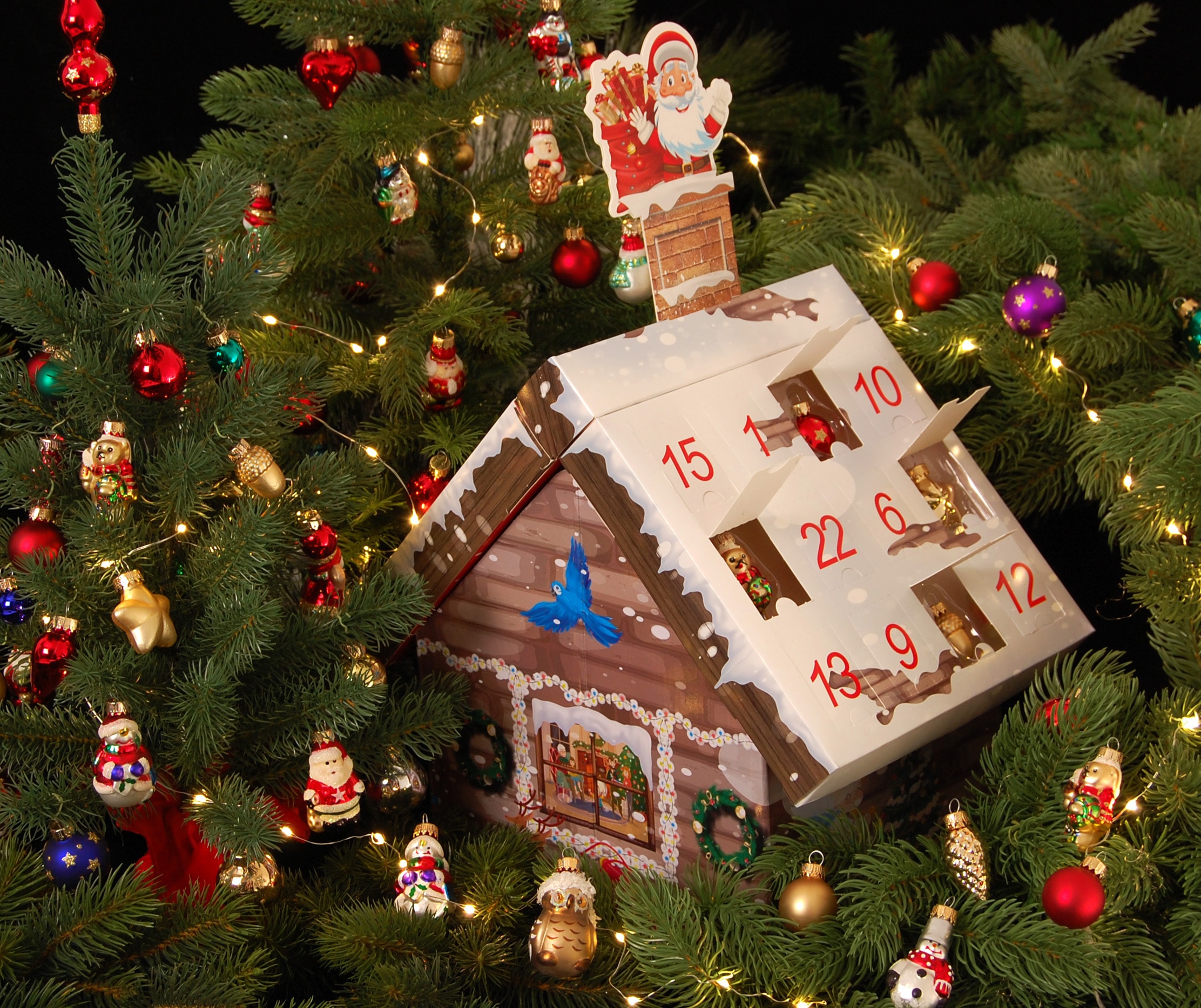 my handdekorierte für home Erwachsene, »Roana, bei Mini-Glaskugeln Weihnachtsdeko«, OTTO Adventskalender Minifiguren, Adventskalender-Haus mit