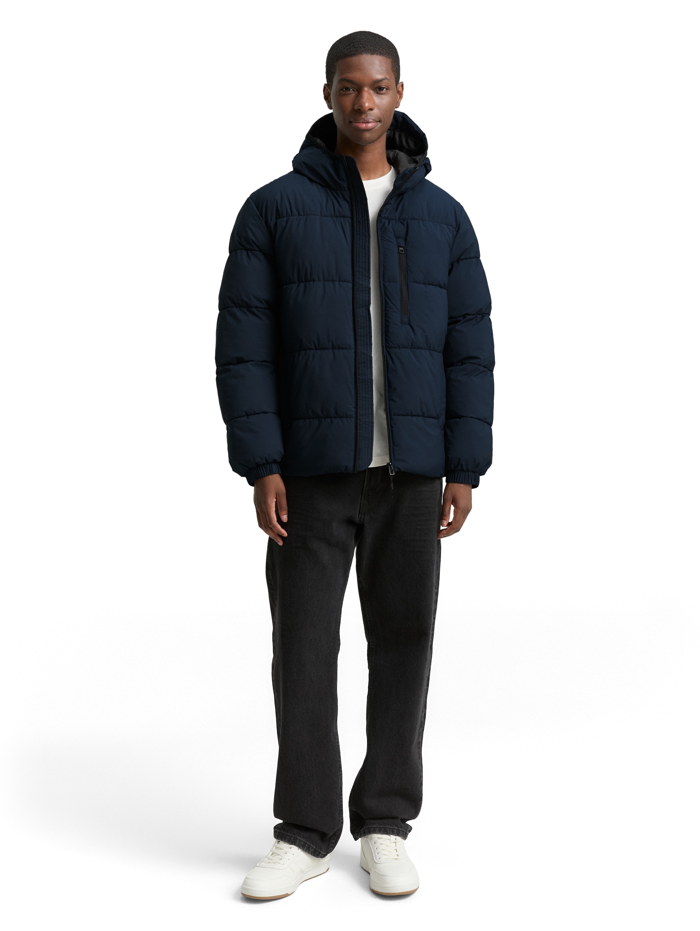 TOM TAILOR Denim Steppjacke, mit Kapuze, mit Kapuze
