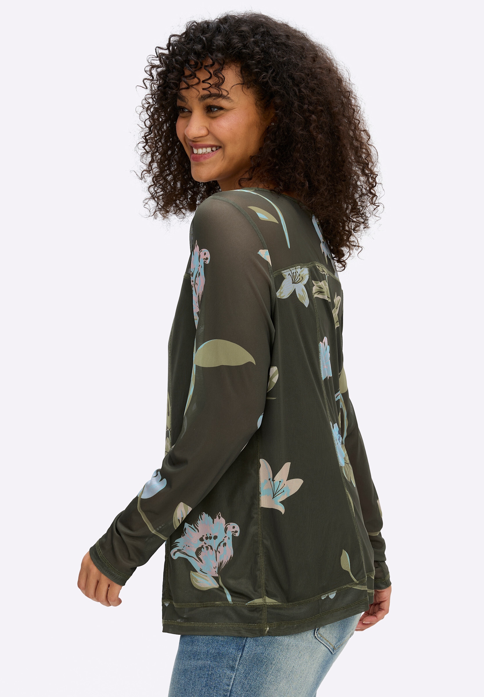 sheego by Joe Browns T-Shirt »Langarm-Shirt Langarmshirt mit Blumendruck«