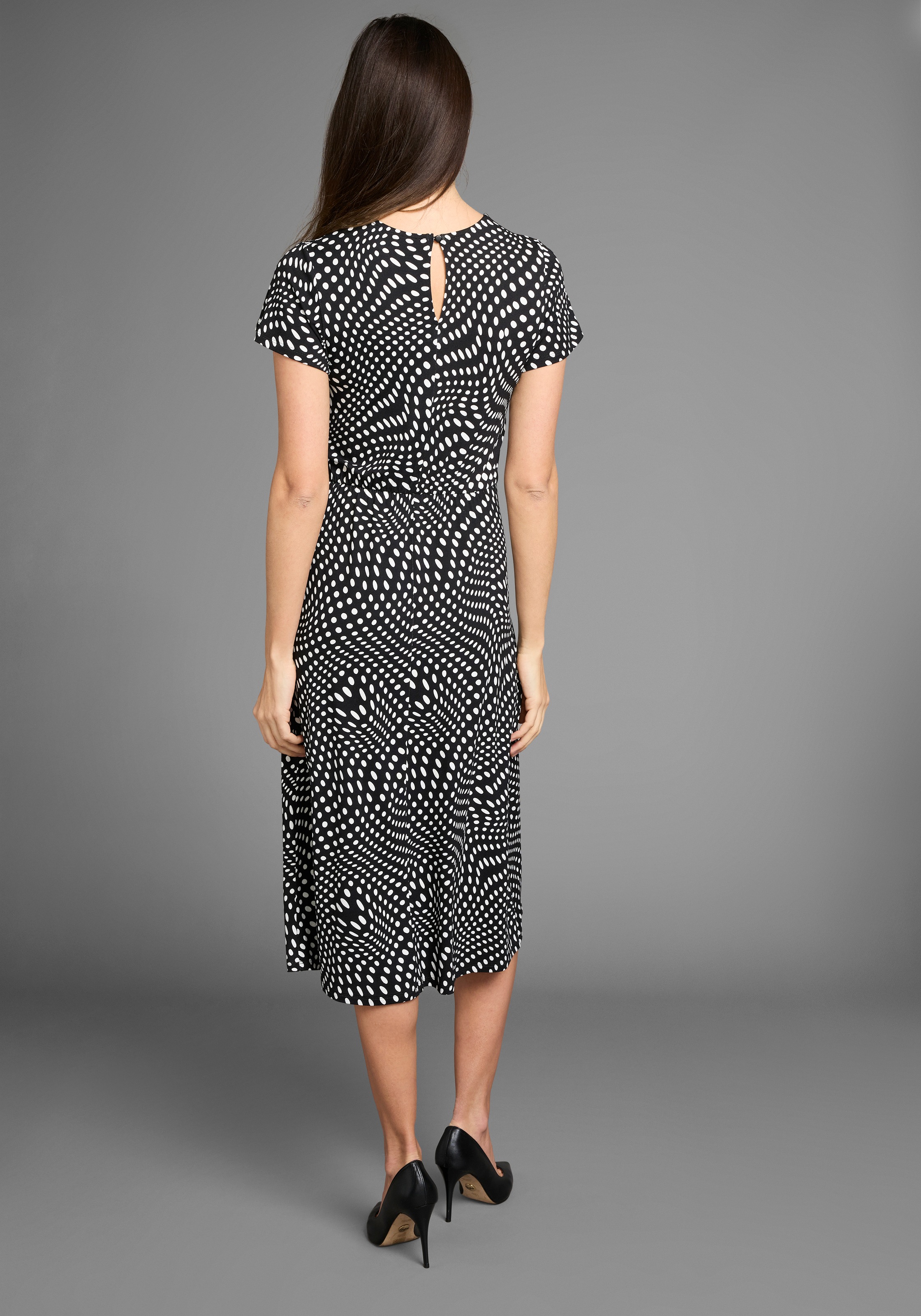 HECHTER PARIS Druckkleid, mit Wickeldetail und Midiform