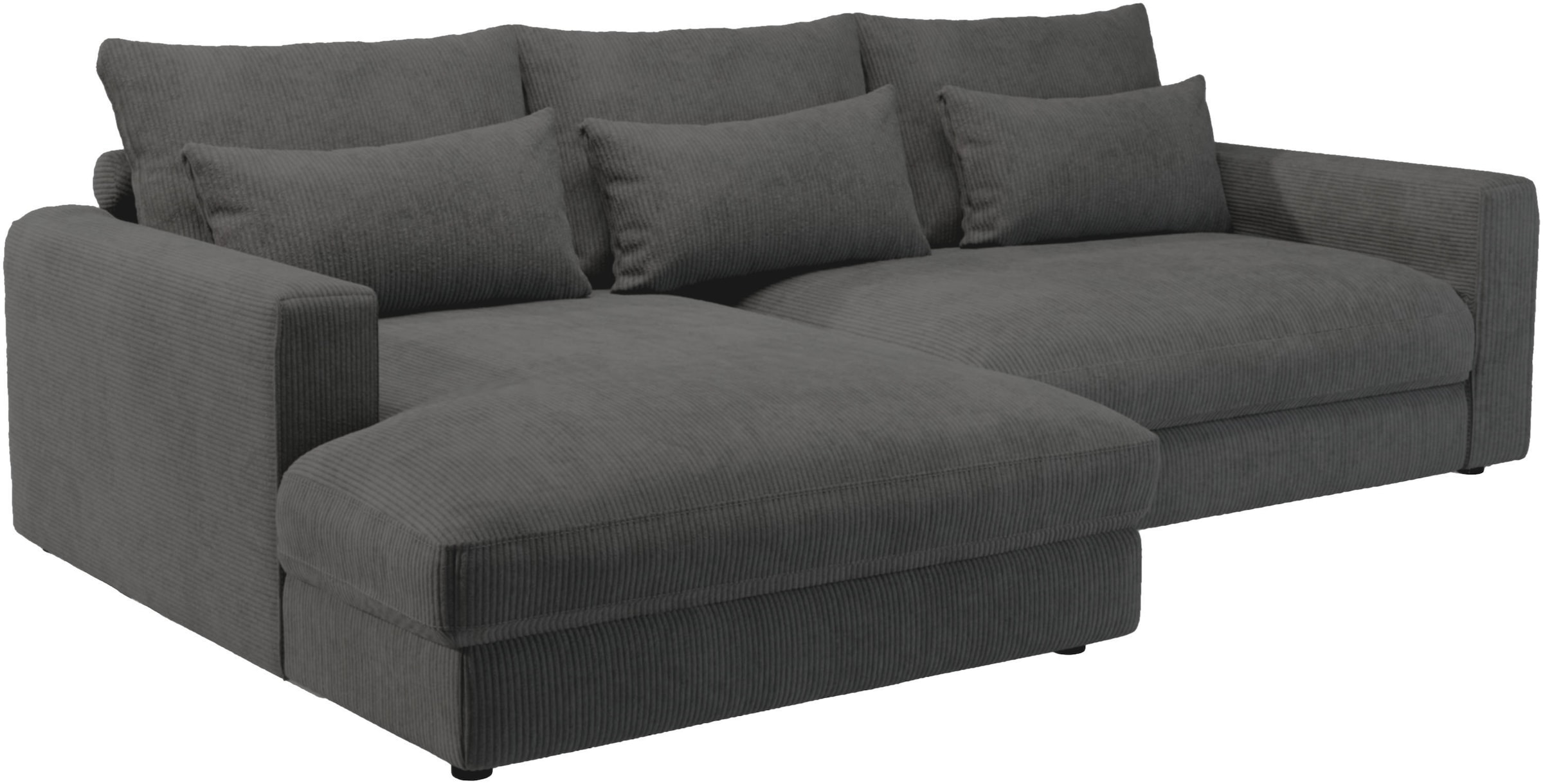 Home affaire Ecksofa »Darwin, viele Kissen, extra tiefe Sitzfläche, 271/89/171 (B(H/T)«, gemütlich und weich, L-Form, mit extra softem Sitzkomfort, Cord