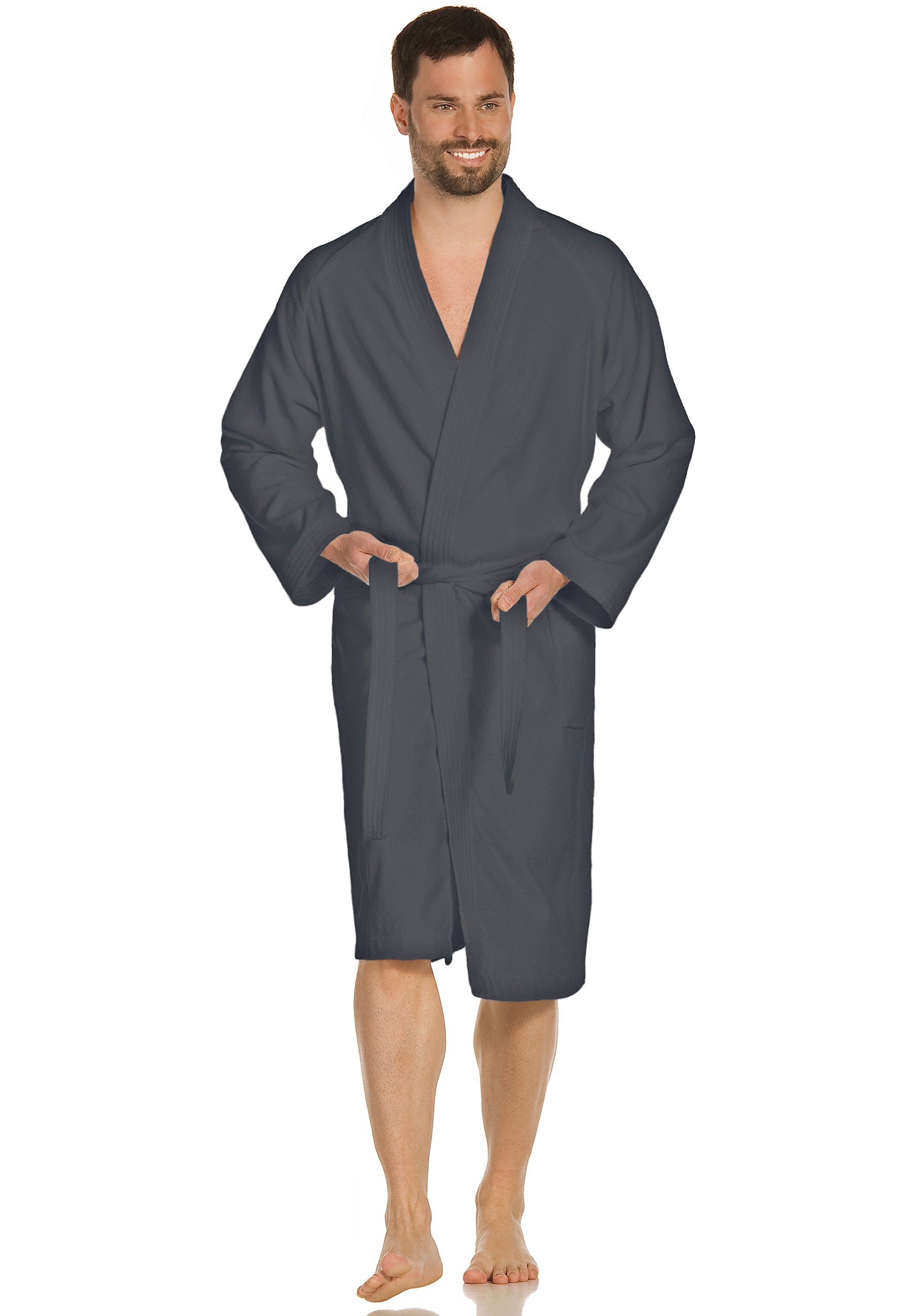 & Unisex-Bademantel Baumwolle, Damen Vossen bei »Dallas«, (1 OTTO kaufen reine für mit Herren, Kimono-Kragen St.),