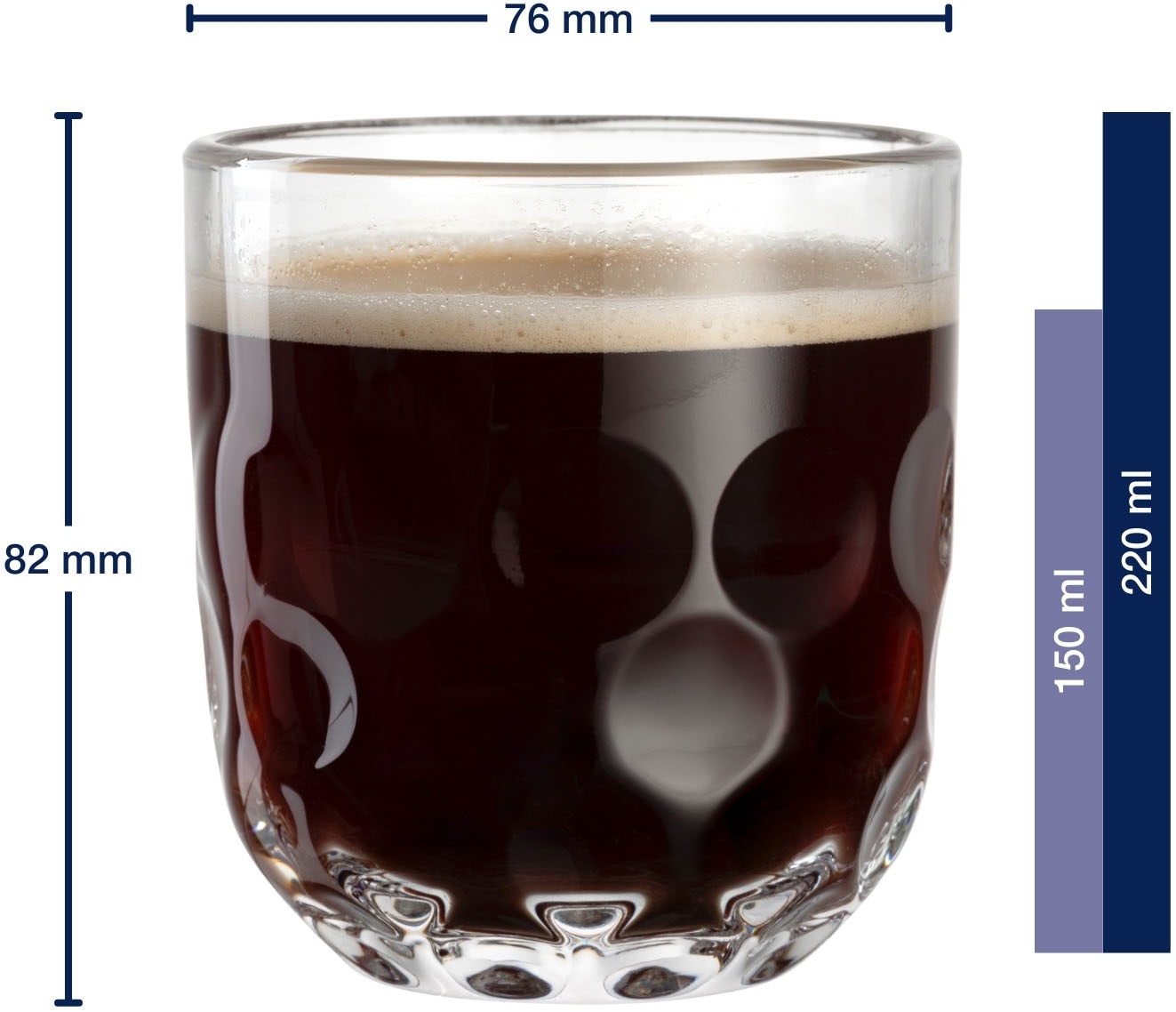 LEONARDO Gläser-Set »Kaffee-Glas GOCCE, 220 ml, 6er-Set« 1. Variante, mit Tropfenrelief