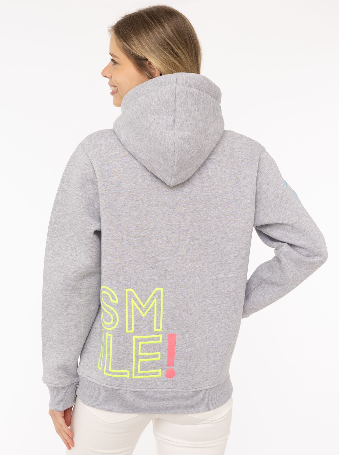 Zwillingsherz Hoodie »"Alissa 2.0"«, mit SMILE Stickerei vorne und hinten
