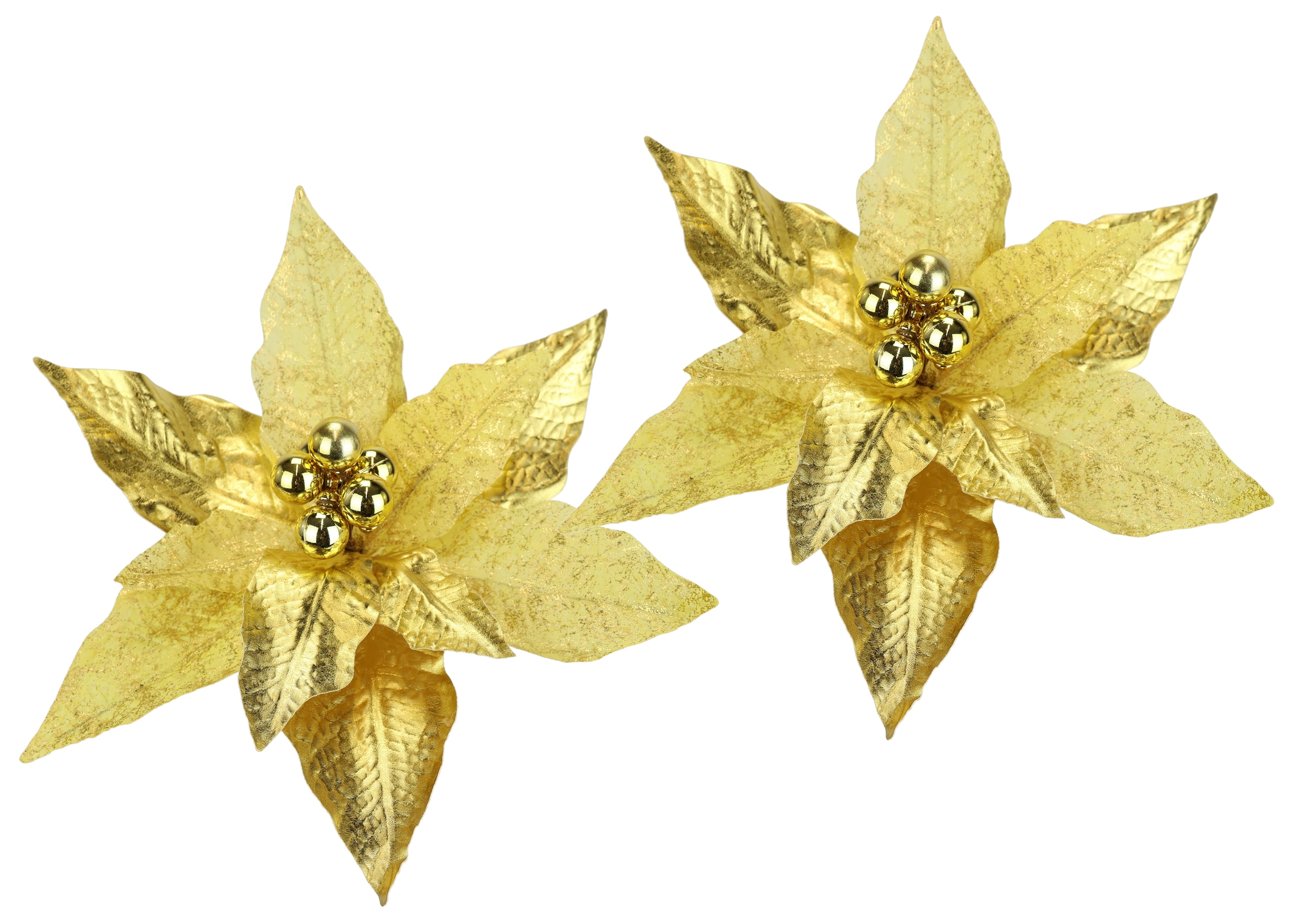 I.GE.A. Dekohänger »Poinsettia auf Clip«, (2 St.), 2er Set 28cm Weihnachts-Christstern...