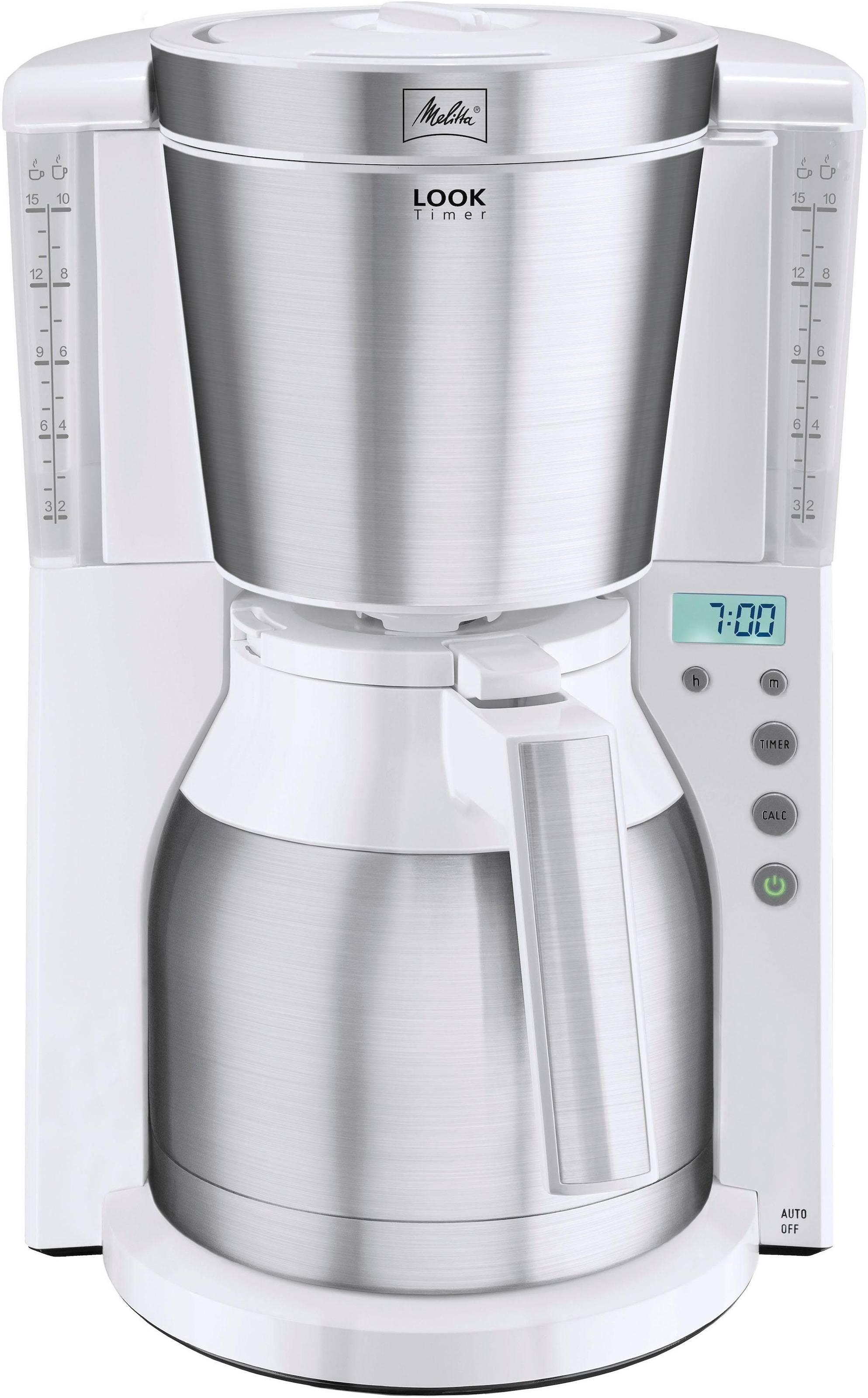 Filterkaffeemaschine »Melitta® Look® Therm Timer 1011-15«, 1,2 l Kaffeekanne,...