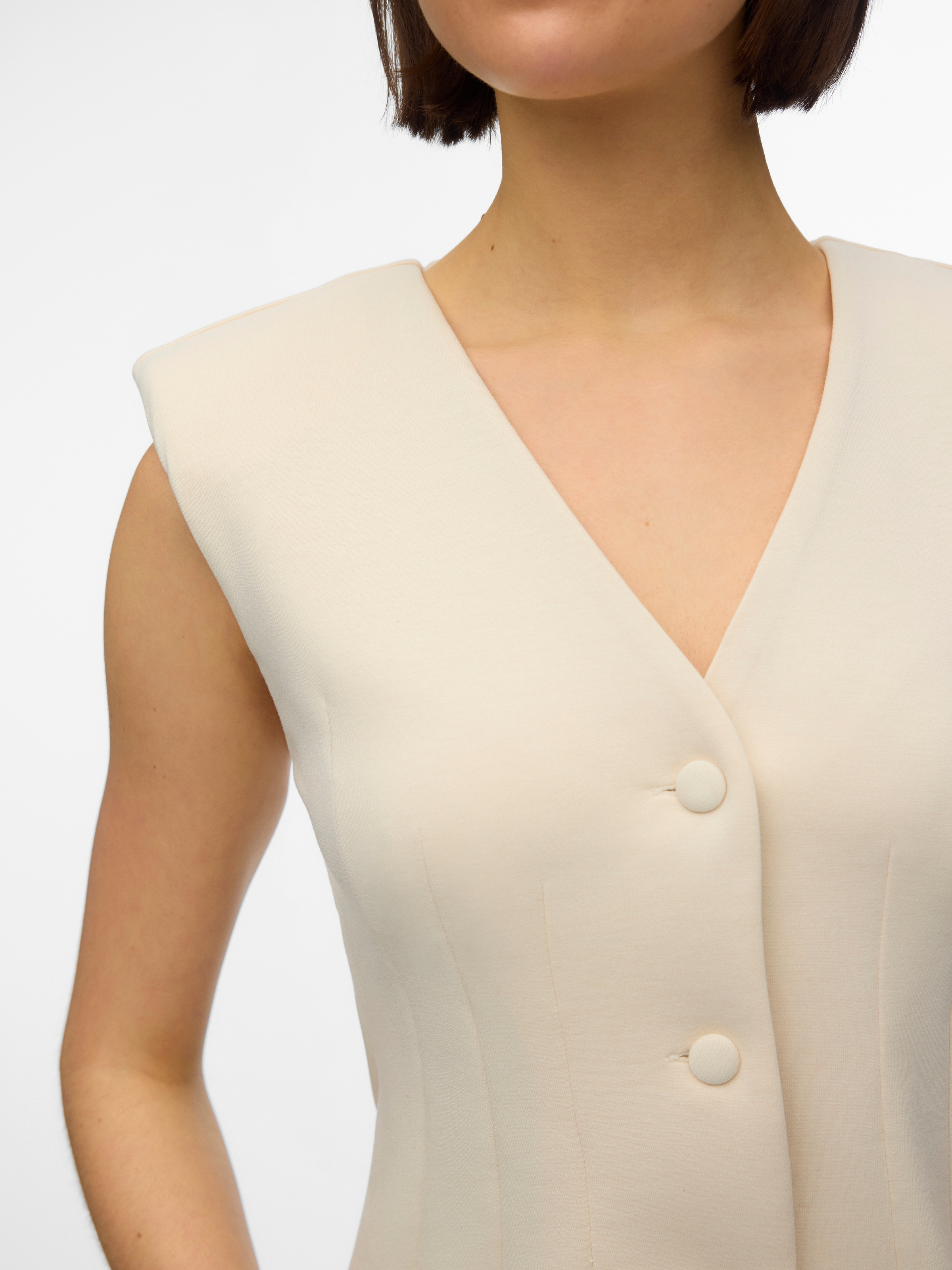 Vero Moda Jerseyweste »VMSCARLET SL FITTED TOP JRS EXP« Materialmix mit Stretch, regular fit