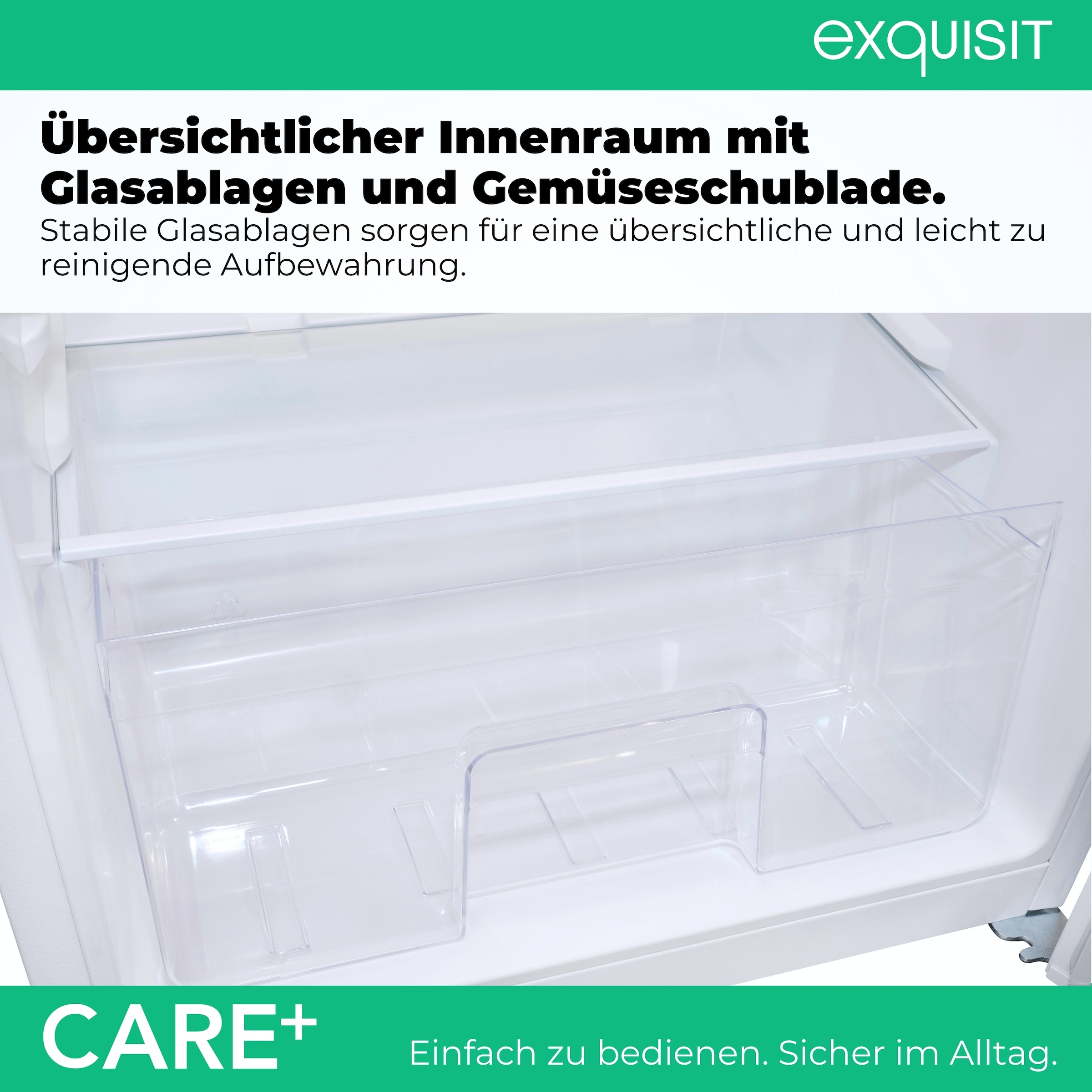 exquisit Kühlschrank »KS16-4-HEA-090E Care weiss« 86,5 cm hoch 54,5 cm breit Kompakter Kühlschrank mit 4*-Gefrierfach, 106 l Kühlvolumen