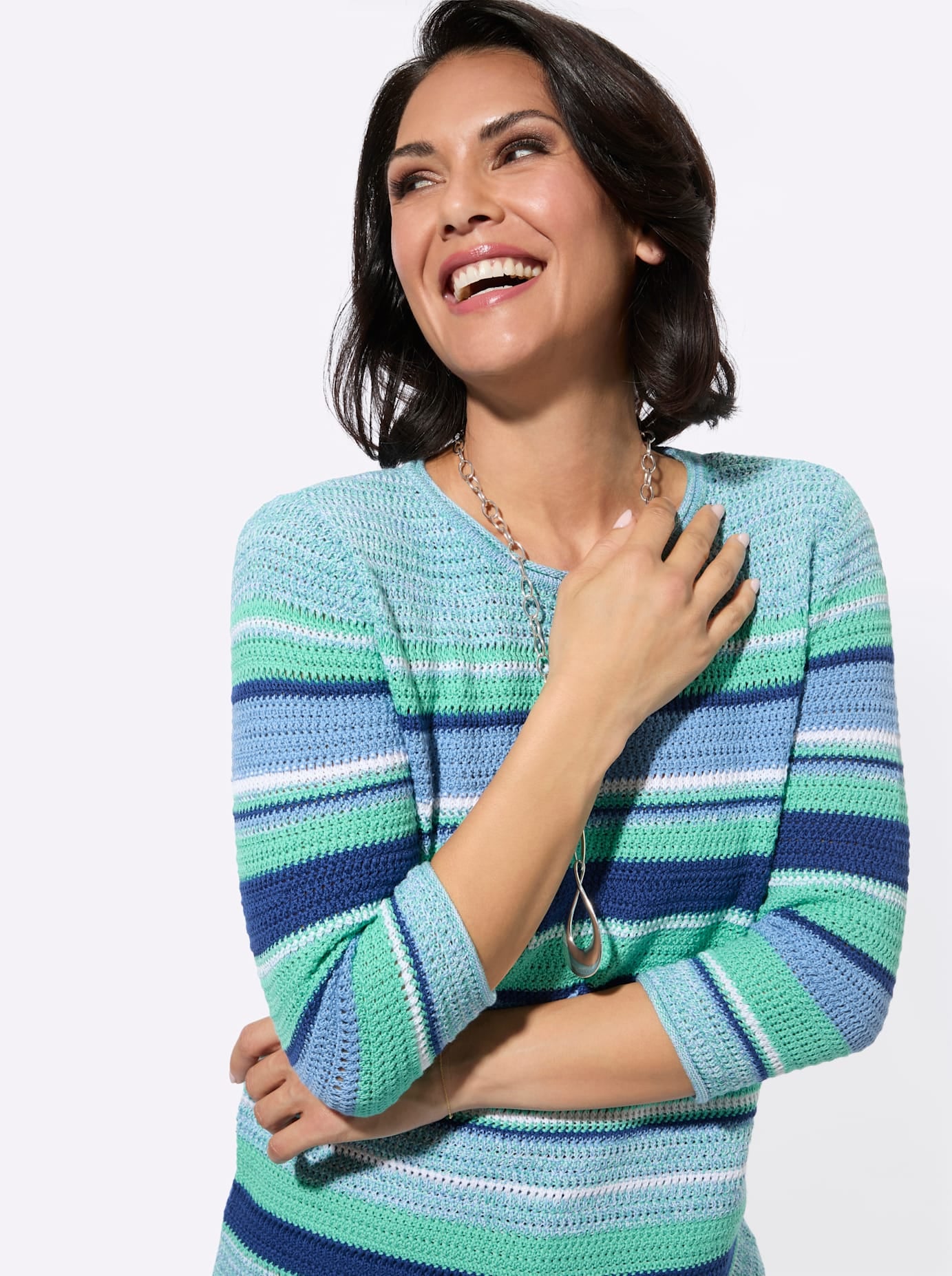 Casual Looks 3/4 Arm-Pullover »Rundhals-Pullover«