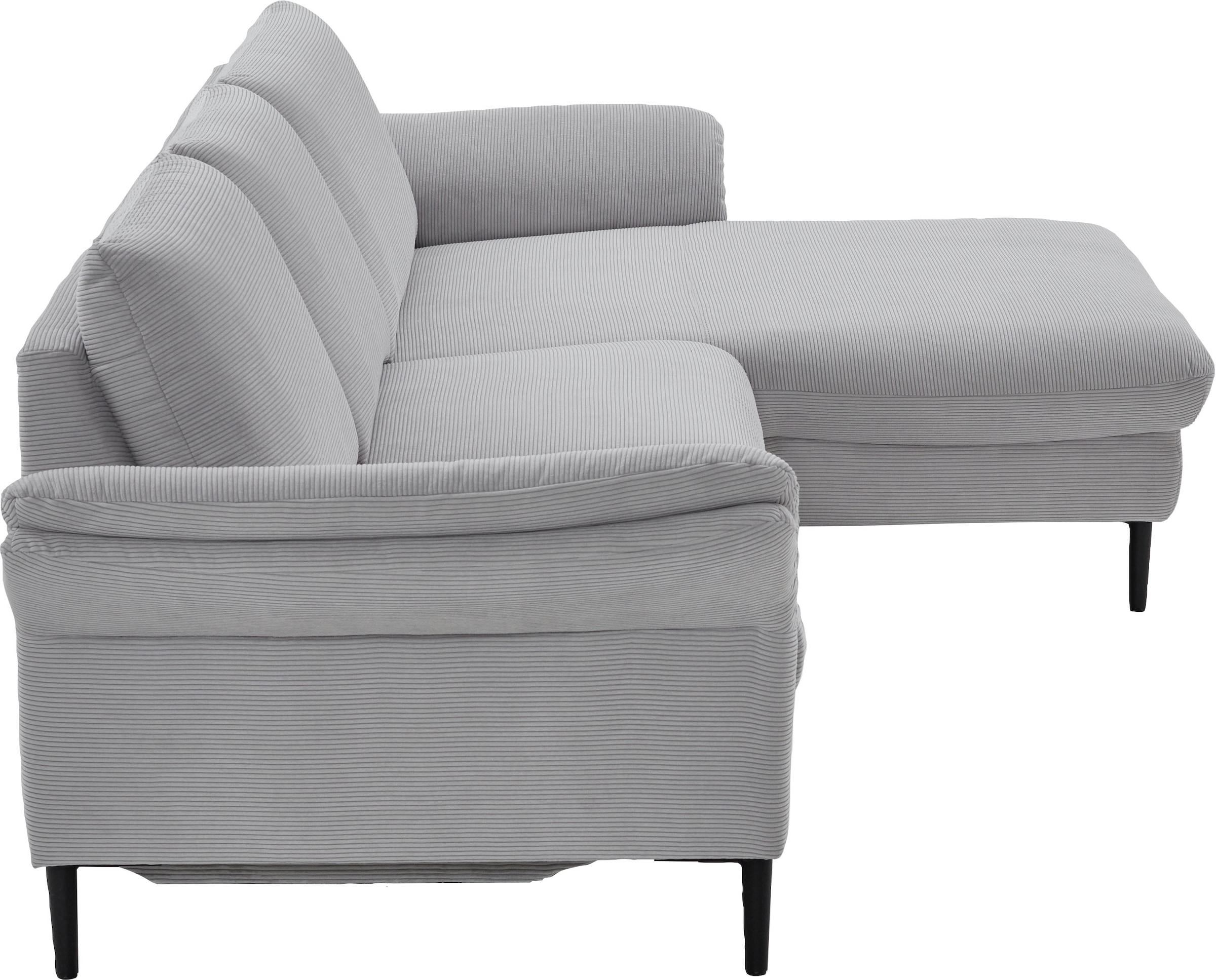 Places of Style Ecksofa »Sarsina: mit Tonnentaschen-Federkern, perfekt zum Entspannen L-Form«, inklusive 1 motorischen Relaxfunktion mit Herz-Waage-Beschlag